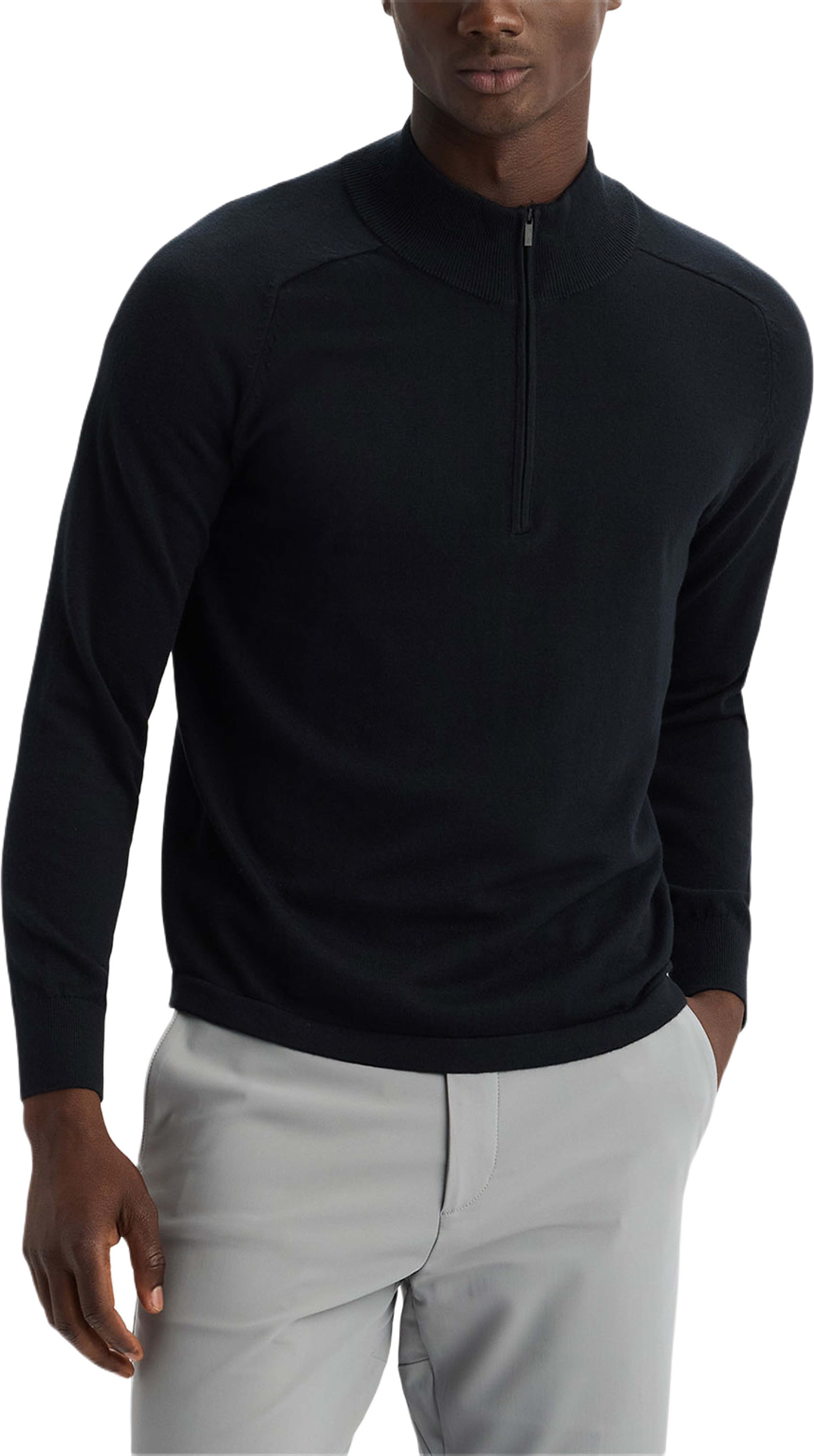 Go 1/2 Zip Sweater, från Dockers, i färgen Blacks. Klicka för att öppna bilden i stort format