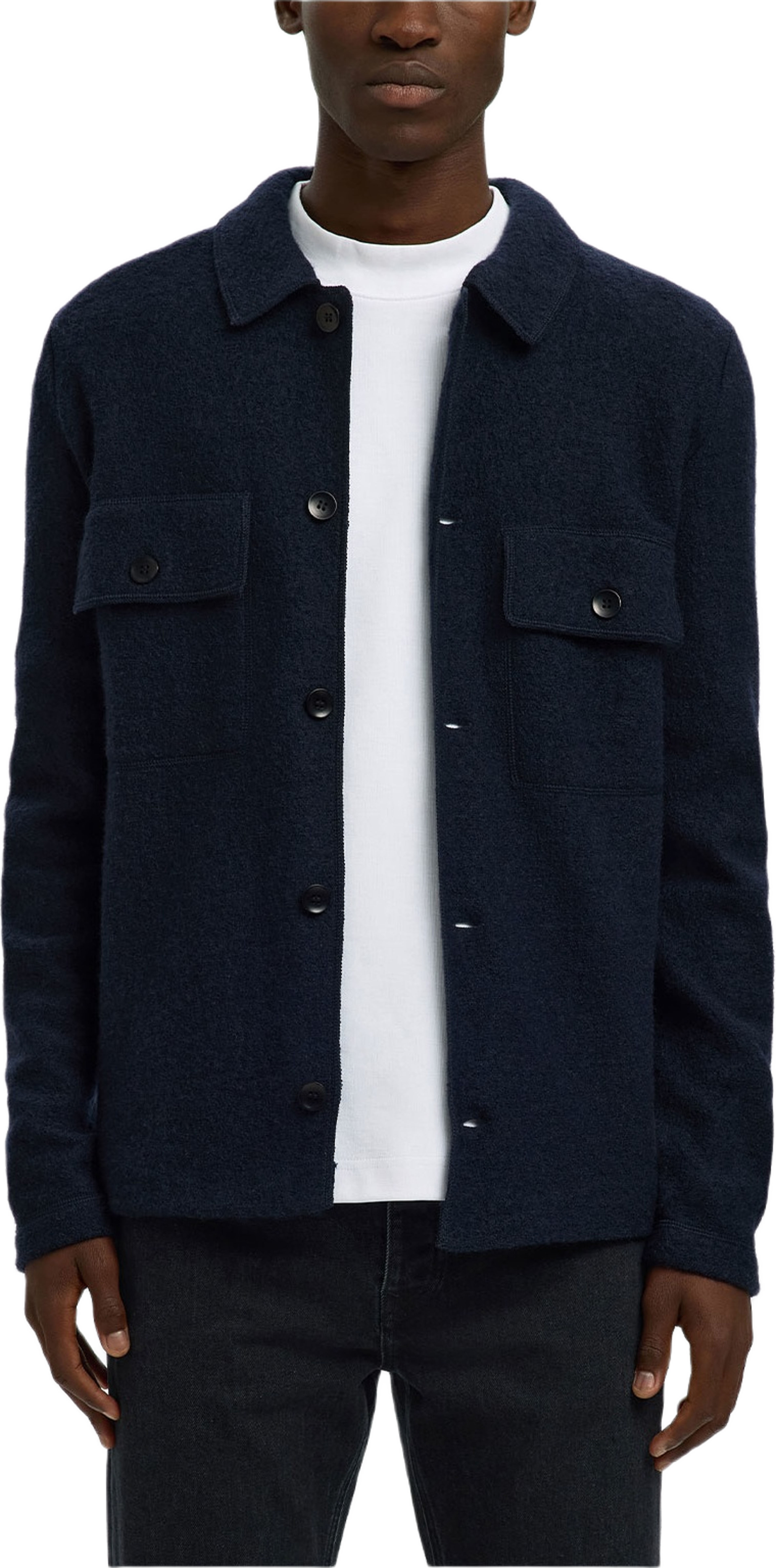 SLHNEALY Stickad kofta, från Selected Homme, i färgen Sky Captain.