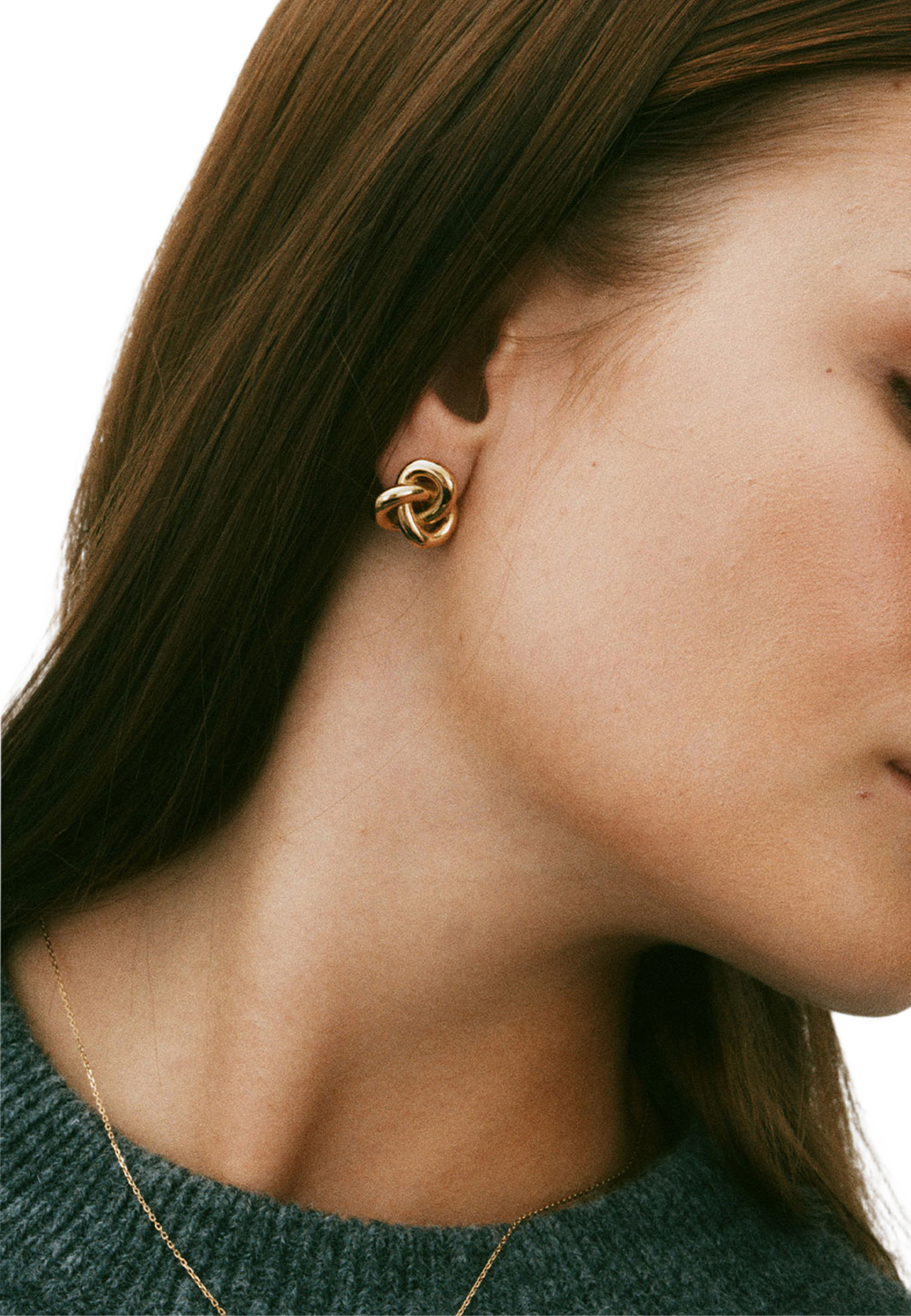 Infinity Knot Studs L Gold