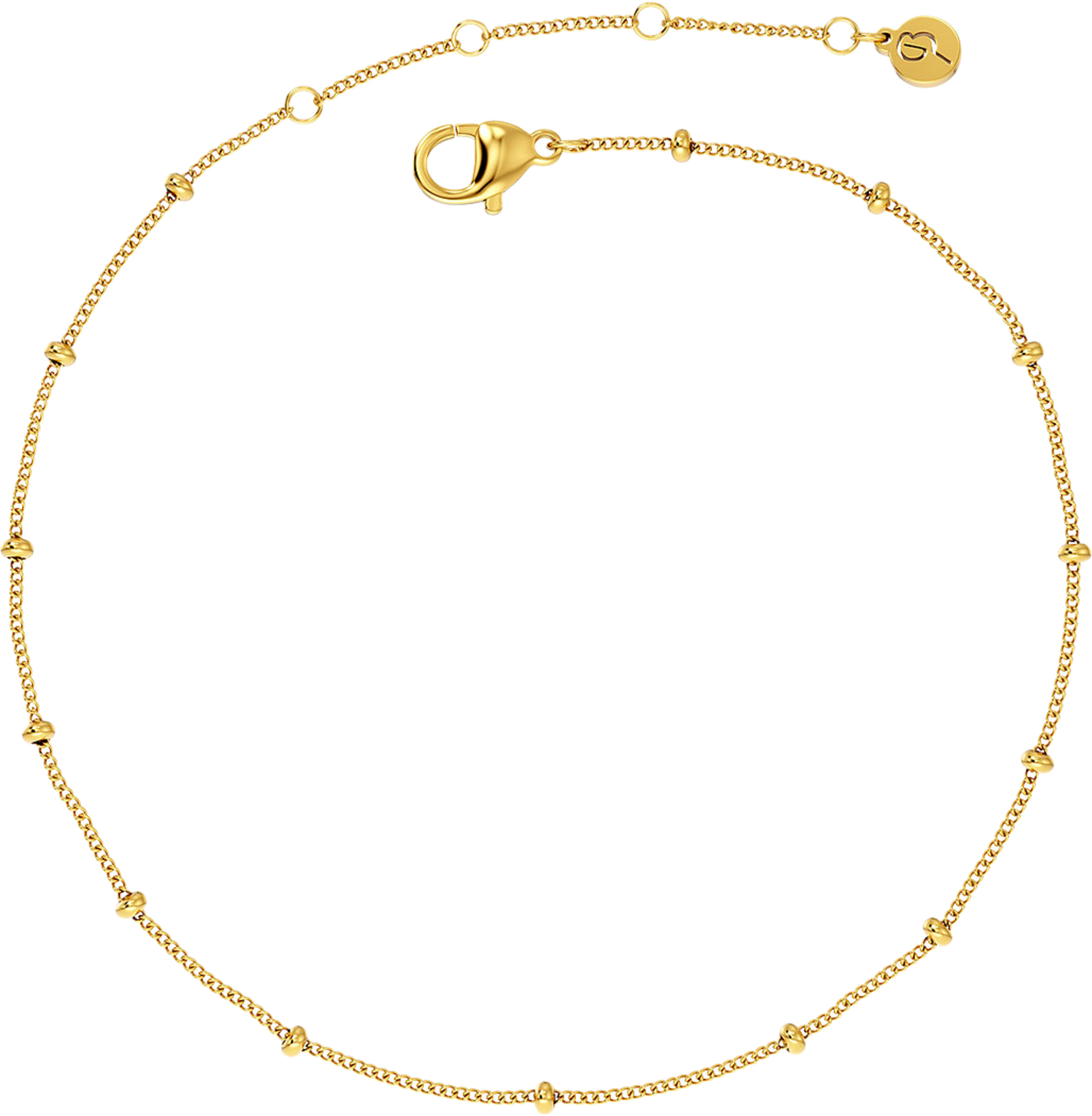 Beaded Chain Anklet Gold