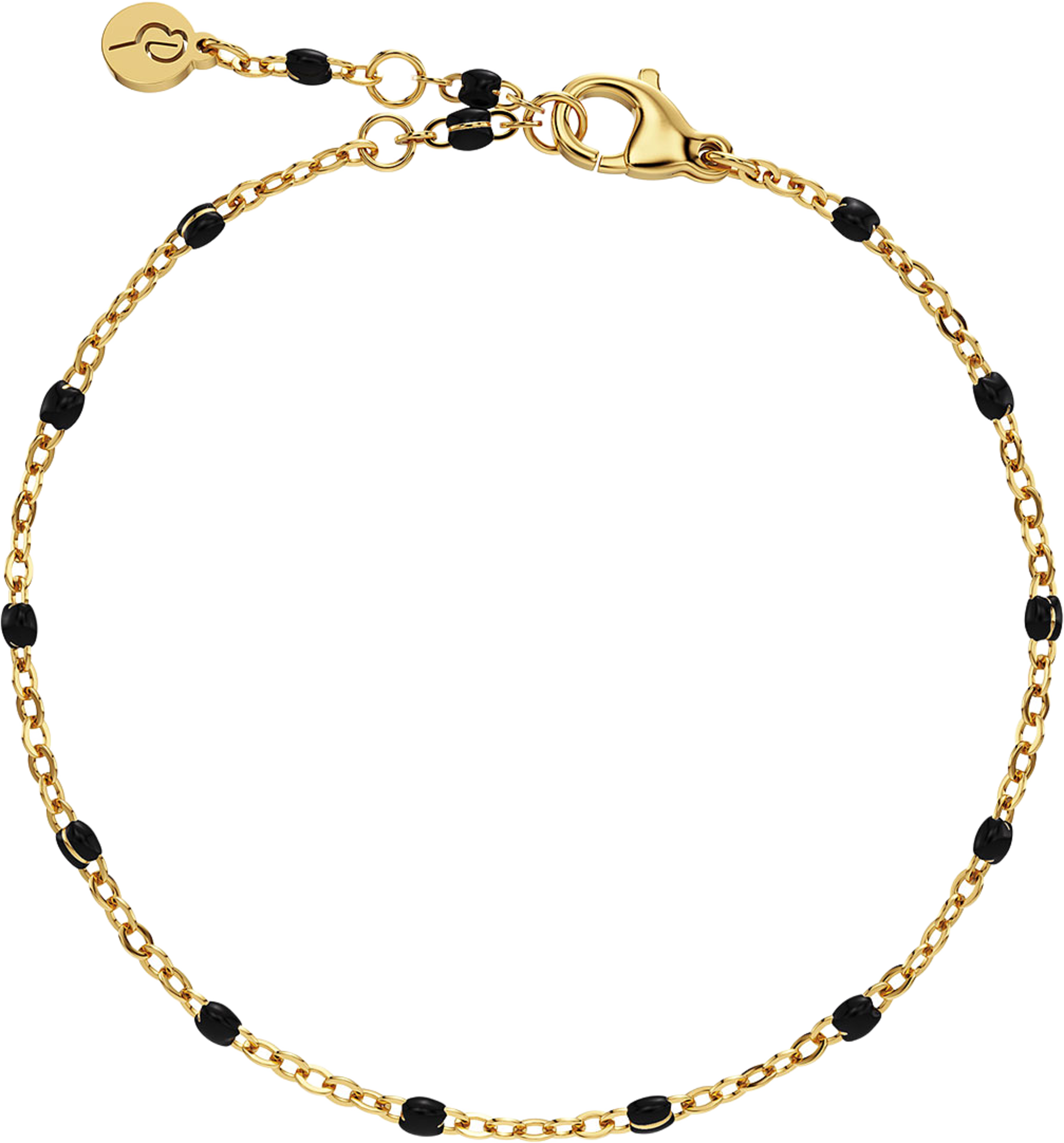 Perlina Chain Bracelet Black Gold
