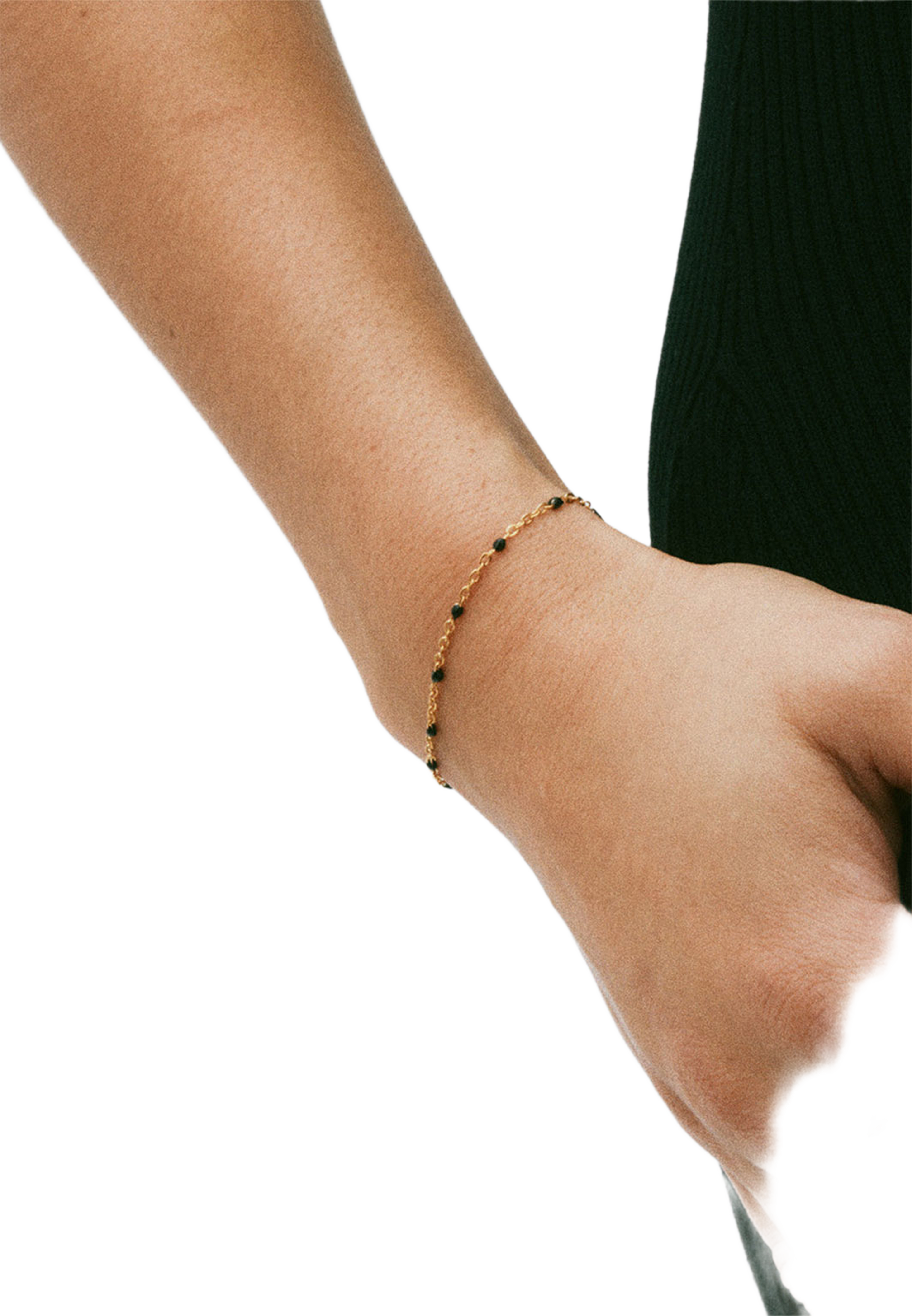 Perlina Chain Bracelet Black Gold