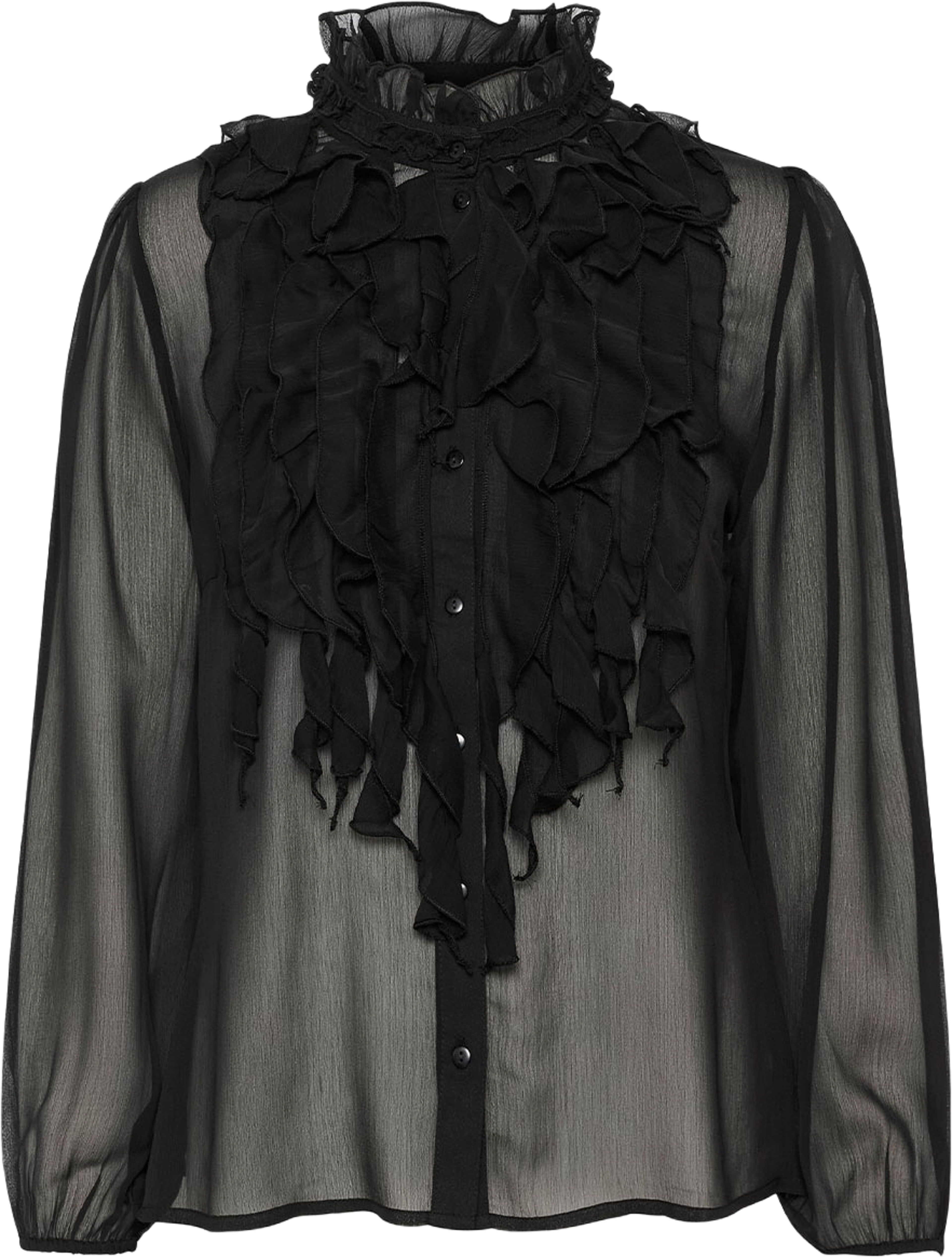 Lilja SZ Crinkle LS Shirt, från Saint Tropez, i färgen Black Mirage Mist. Klicka för att öppna bilden i stort format