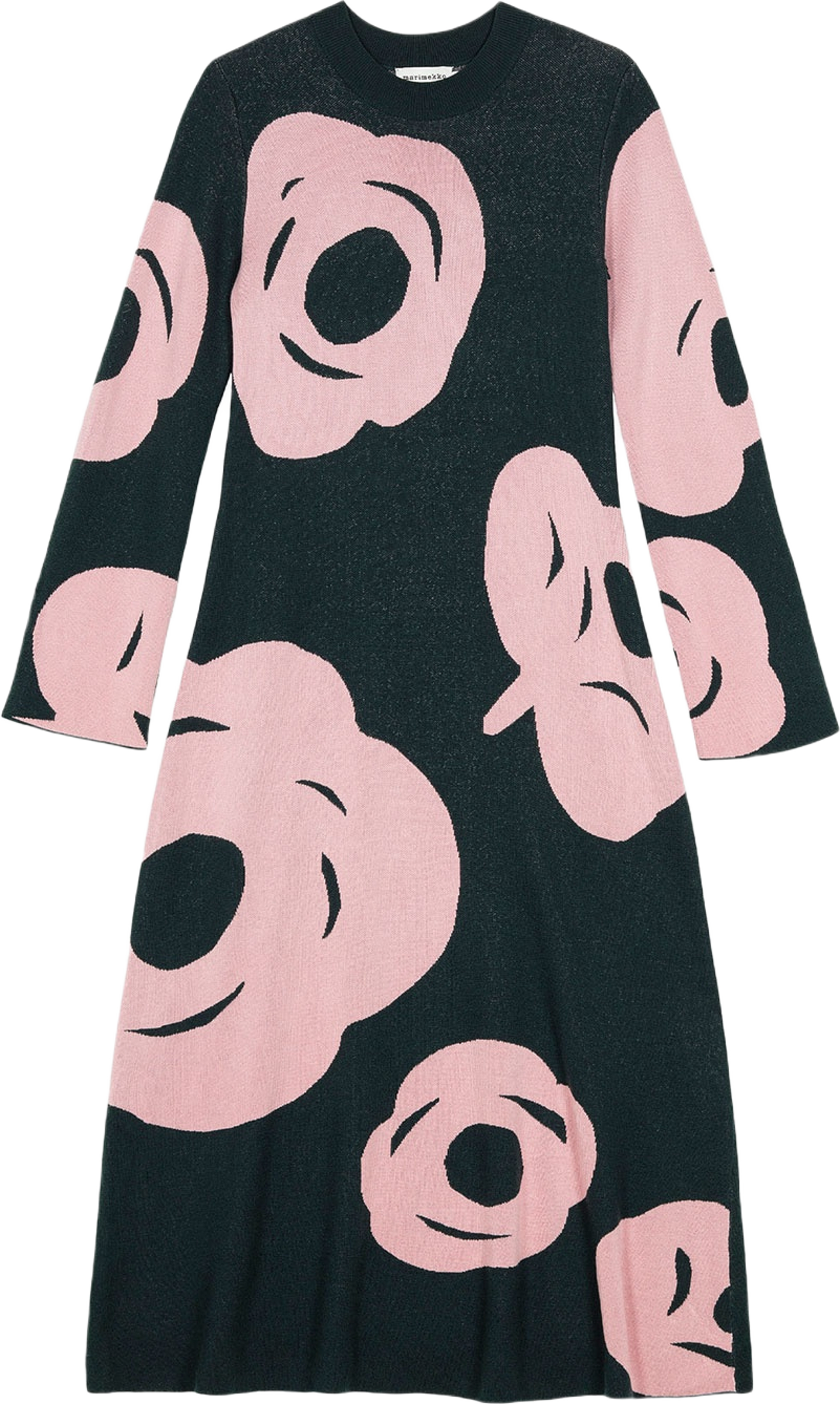 LEIKKUU TUMMA Dress, från Marimekko, i färgen Dark Green, Light Pink.