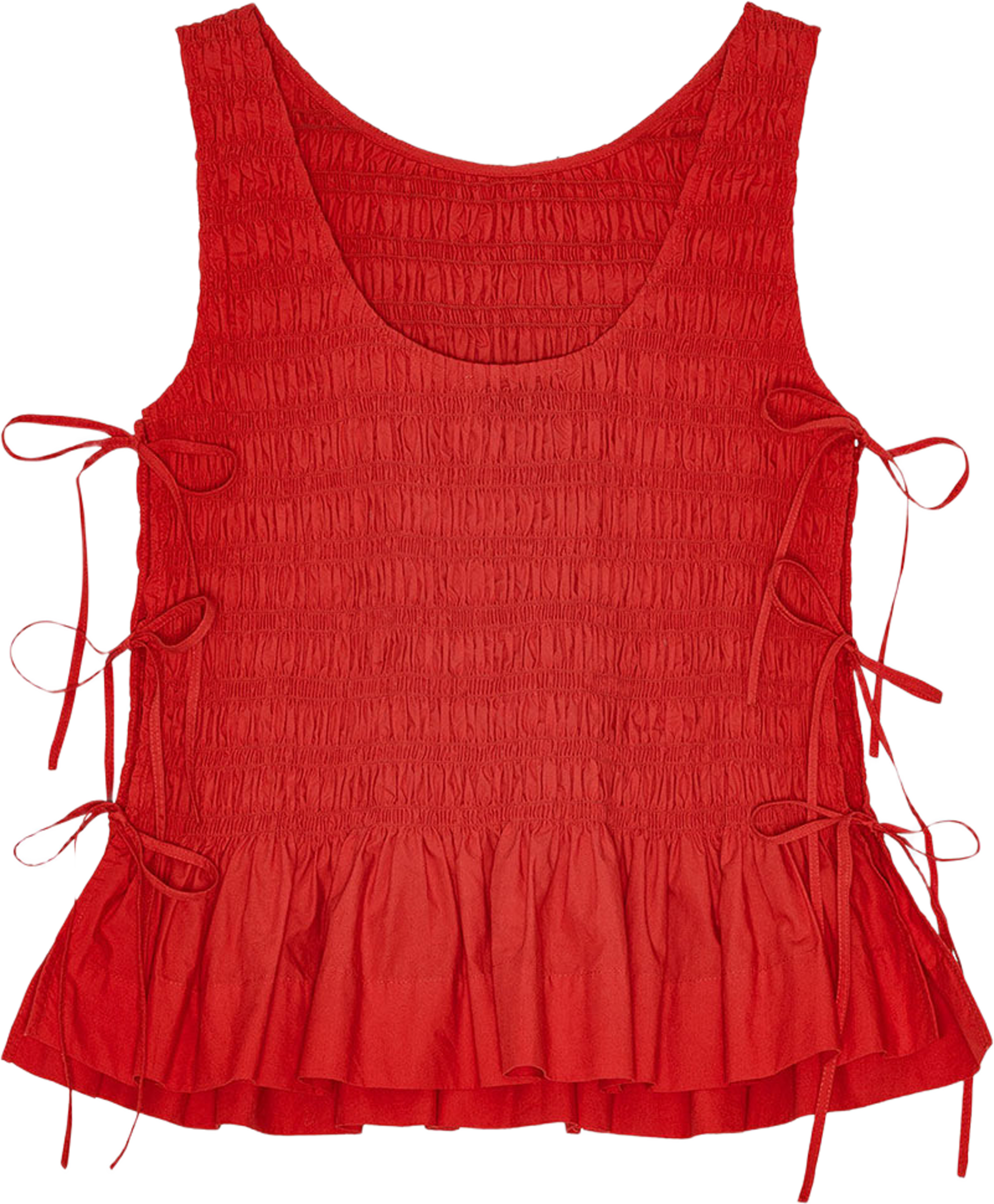 Cotton Poplin Smock Tie String Top