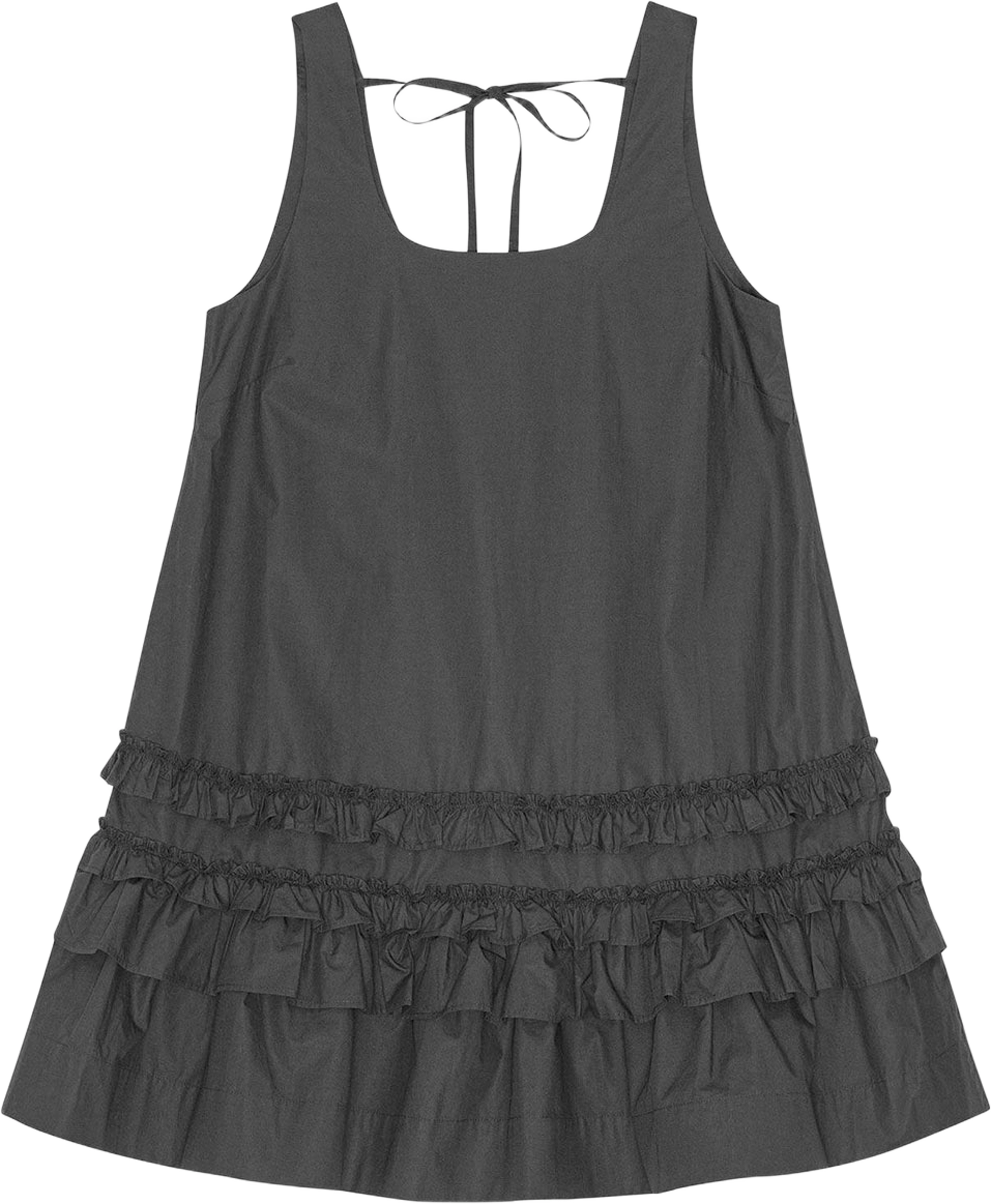 Cotton Poplin U-neck Mini Dress