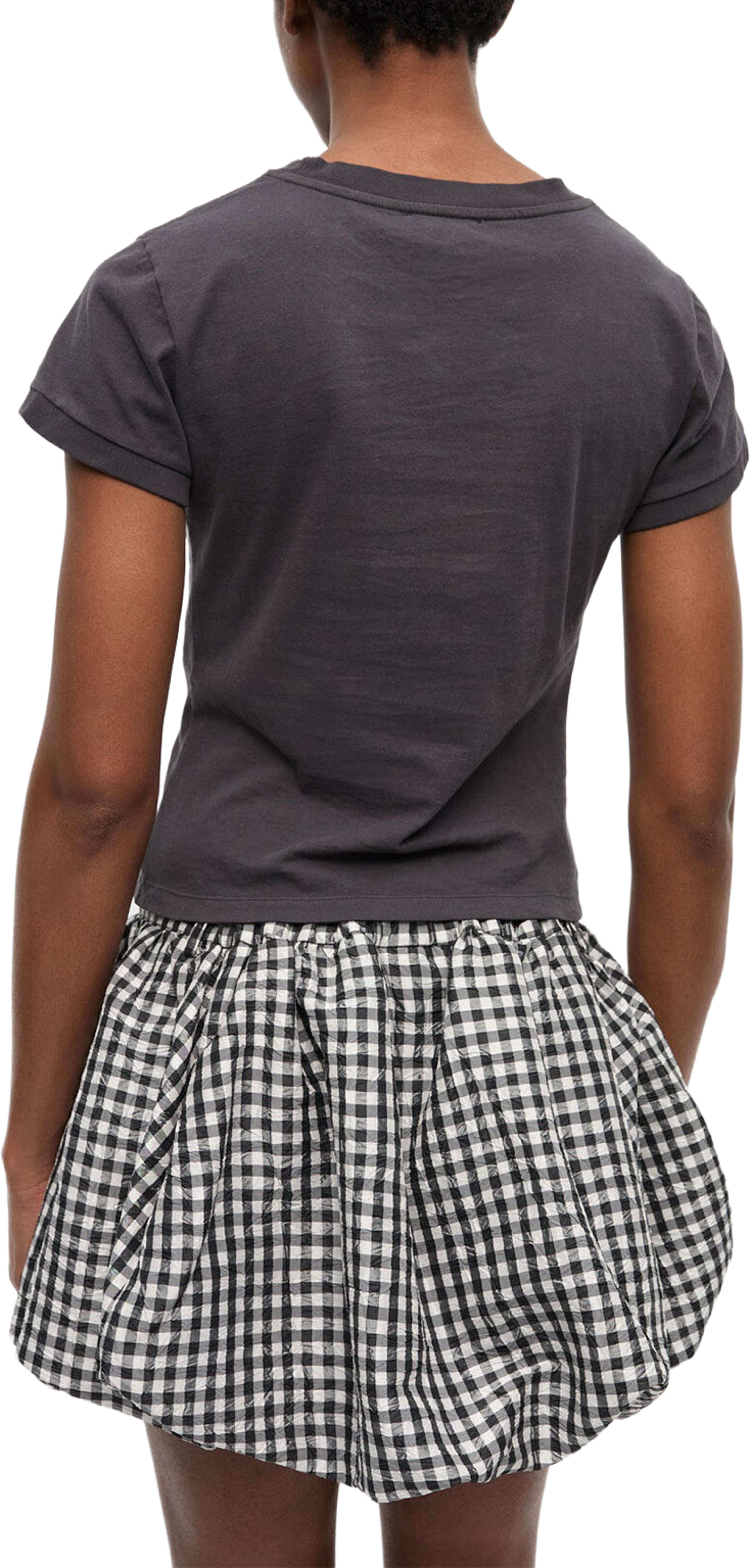 Basic Cotton Jersey Poodle Baby Fit T-shirt, från GANNI, i färgen Phantom. Klicka för att öppna bilden i stort format