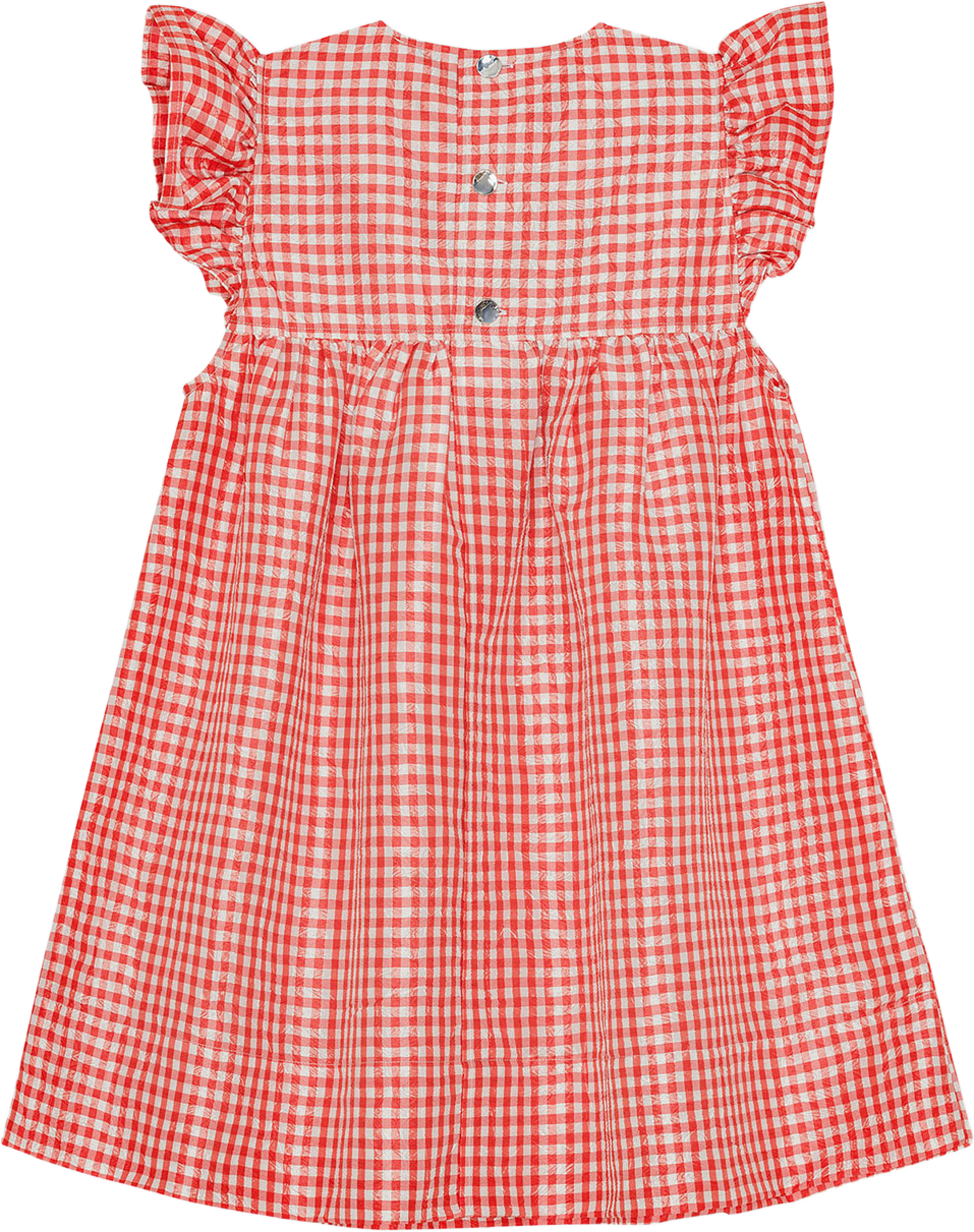 Crinkled Taffeta Check Frill Mini Dress