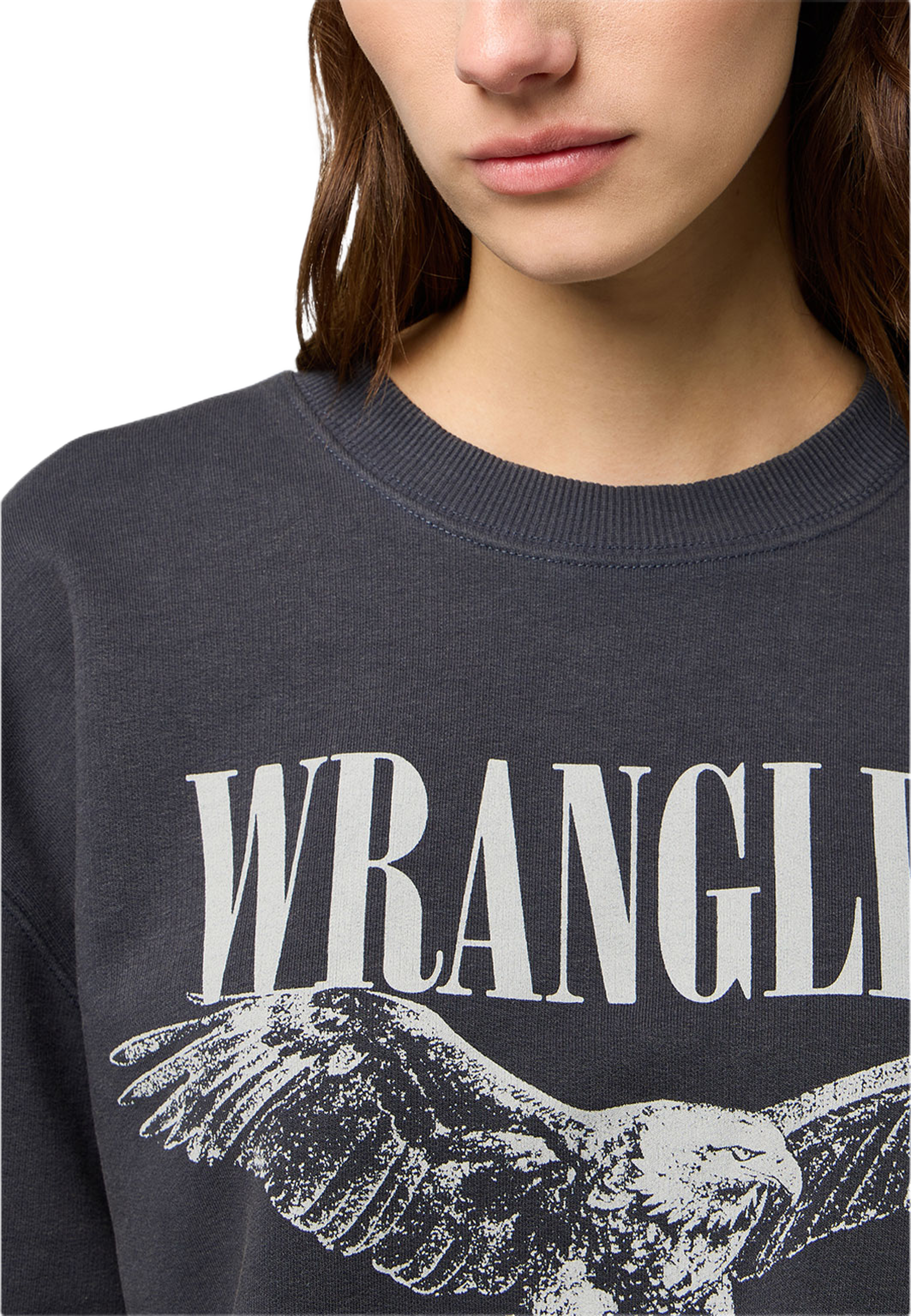 Oversized Sweatshirt, från Wrangler, i färgen Faded Black. Klicka för att öppna bilden i stort format