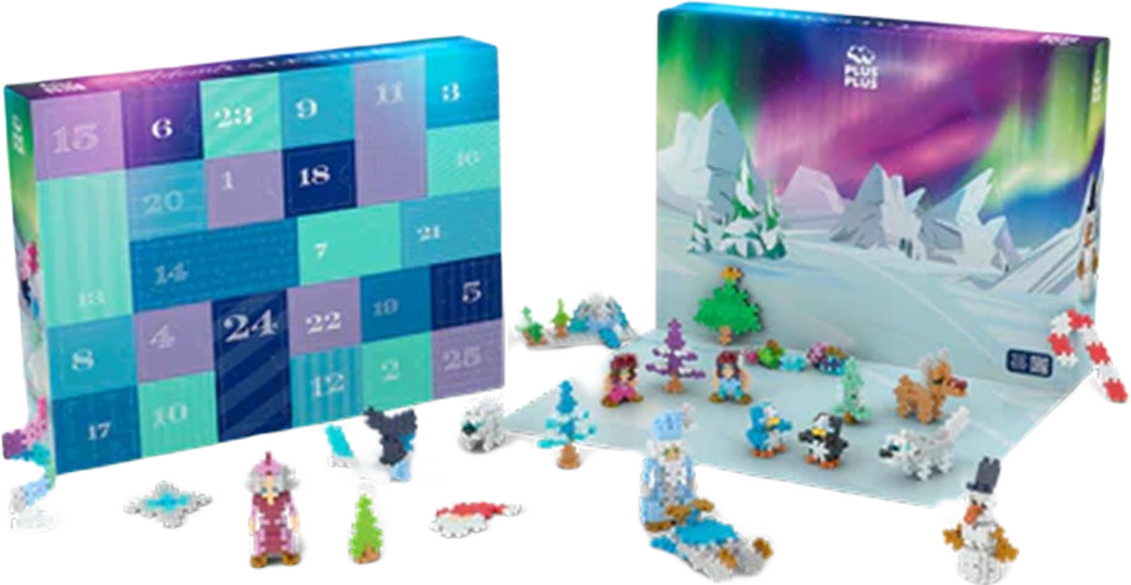 Adventskalender - Jultomtens norrskensäventyr, från PLUS PLUS, i färgen Multicolor. Klicka för att öppna bilden i stort format