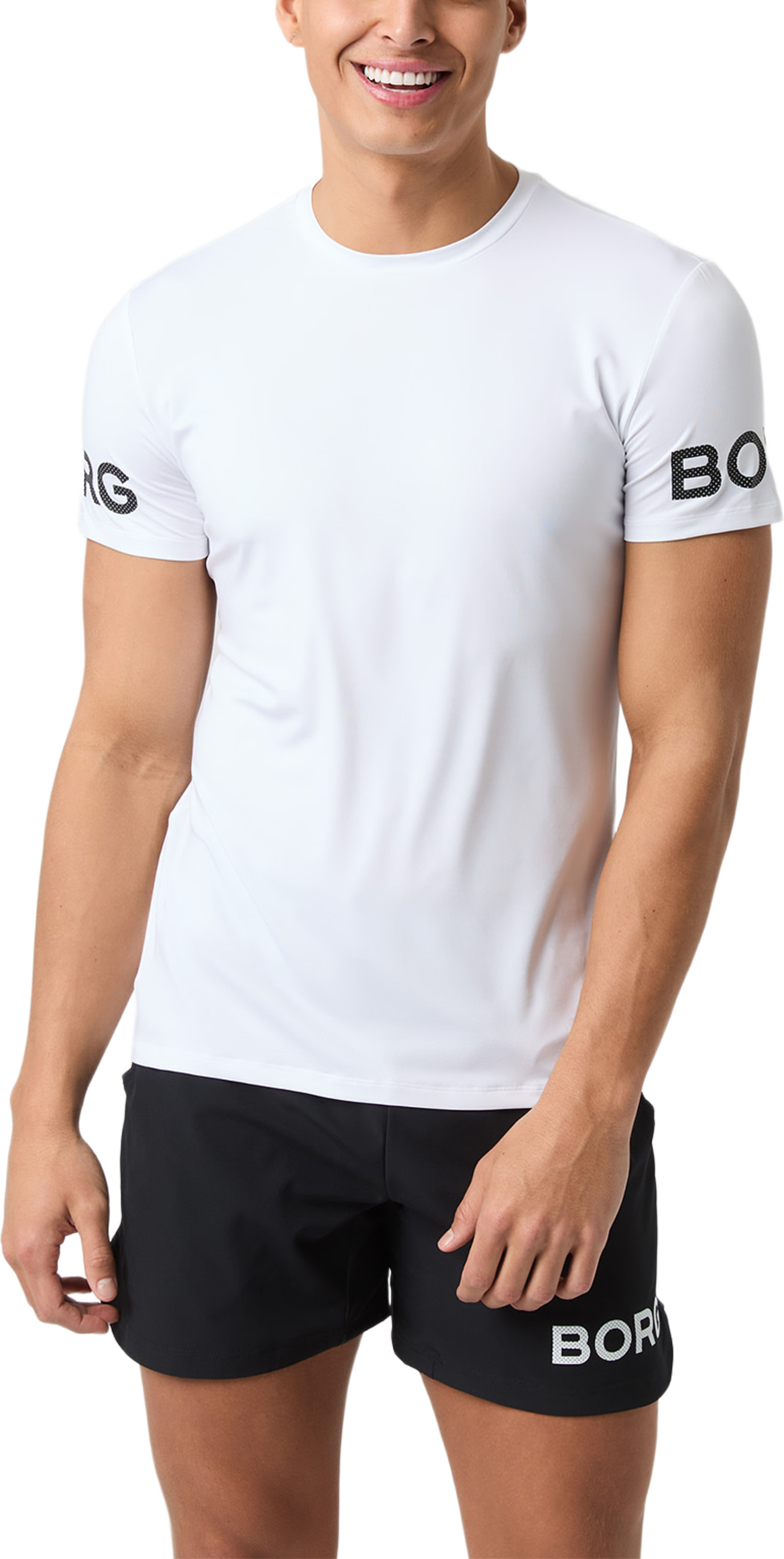 Borg T-Shirt, från Björn Borg Sport, i färgen Brilliant White. Klicka för att öppna bilden i stort format