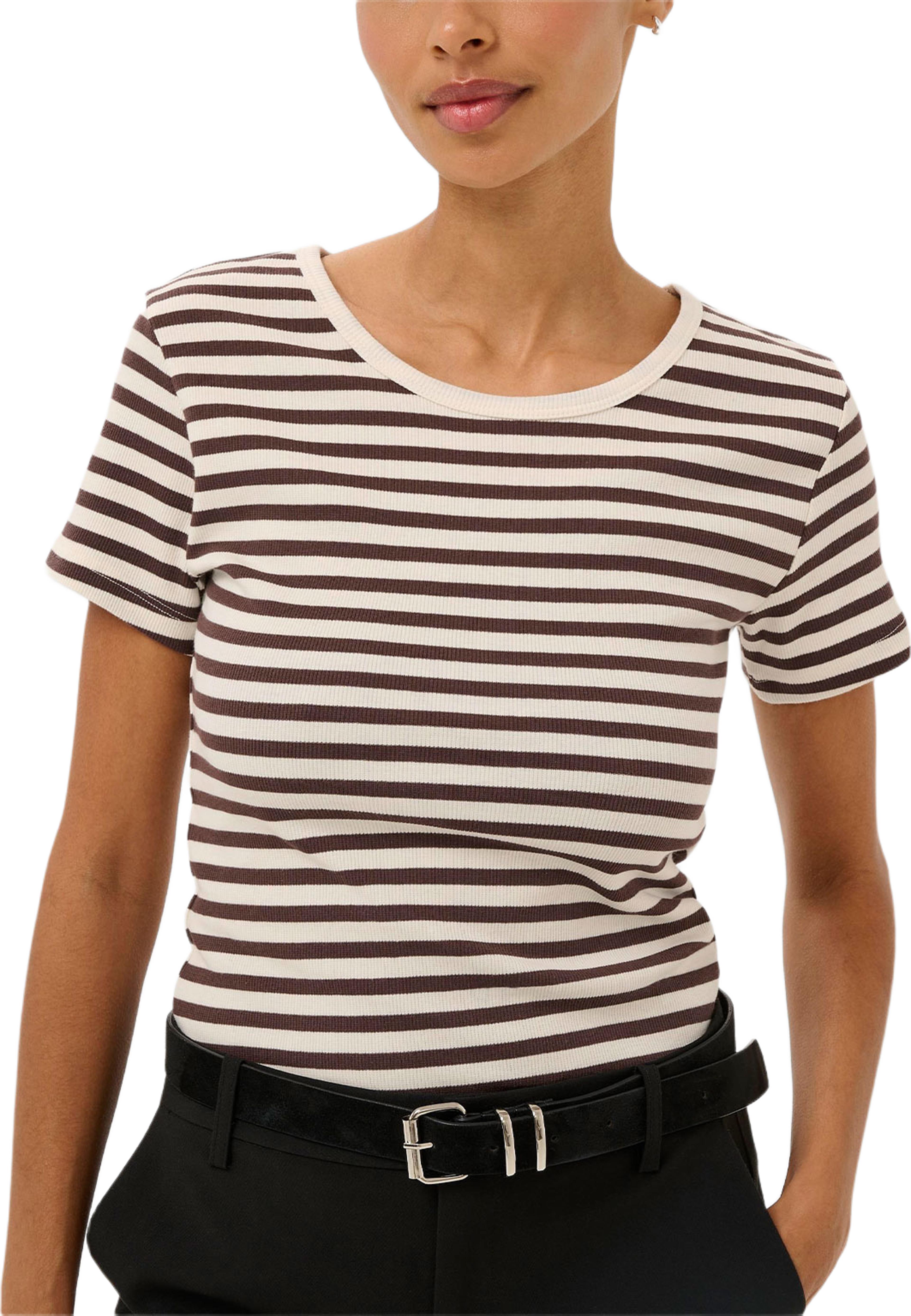 Rochelle PW TS T-shirt, från Part Two, i färgen Bracken Stripe. Klicka för att öppna bilden i stort format