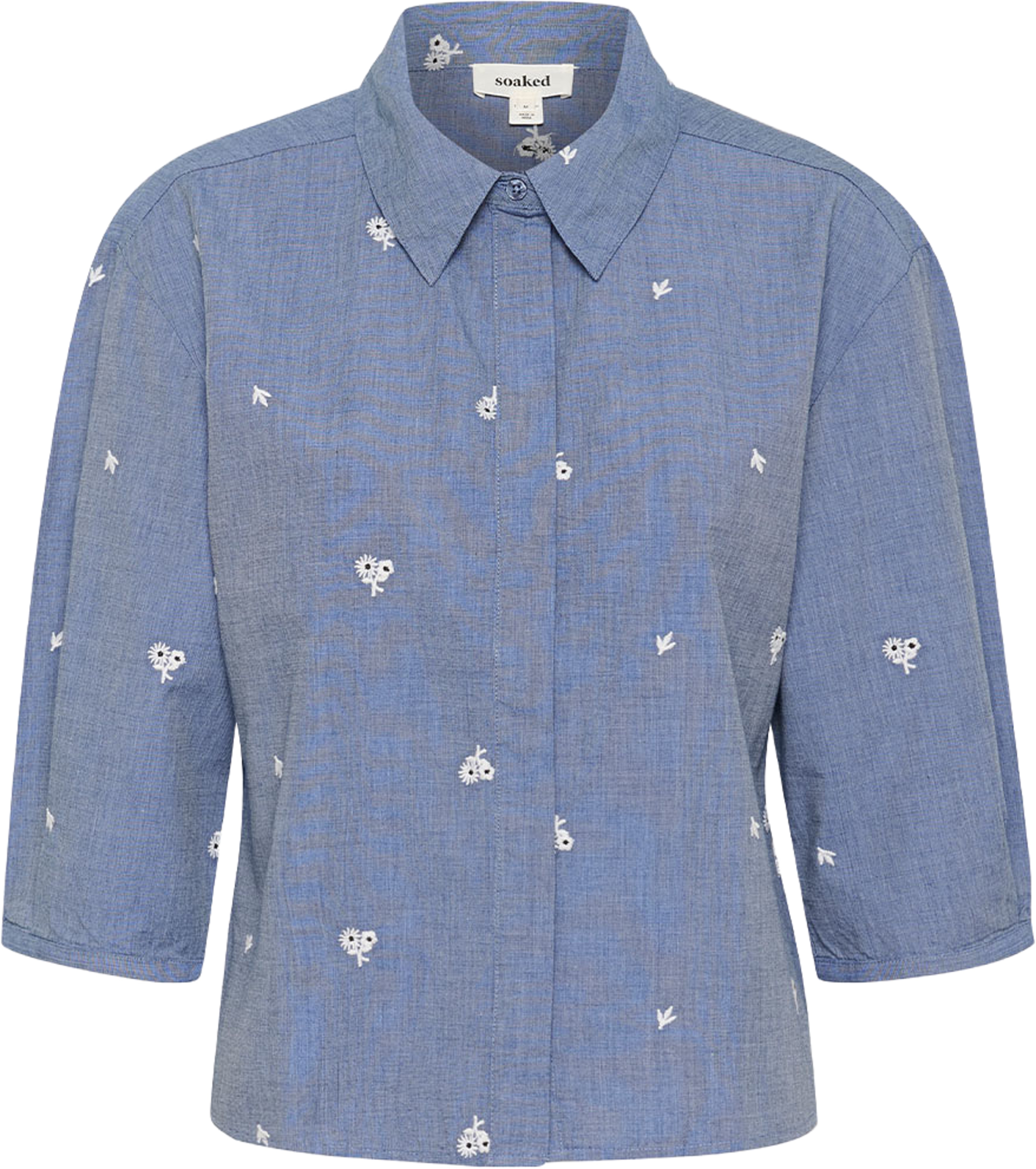 Elly Shirt, från Soaked In Luxury, i färgen Medium Blue Denim. Klicka för att öppna bilden i stort format