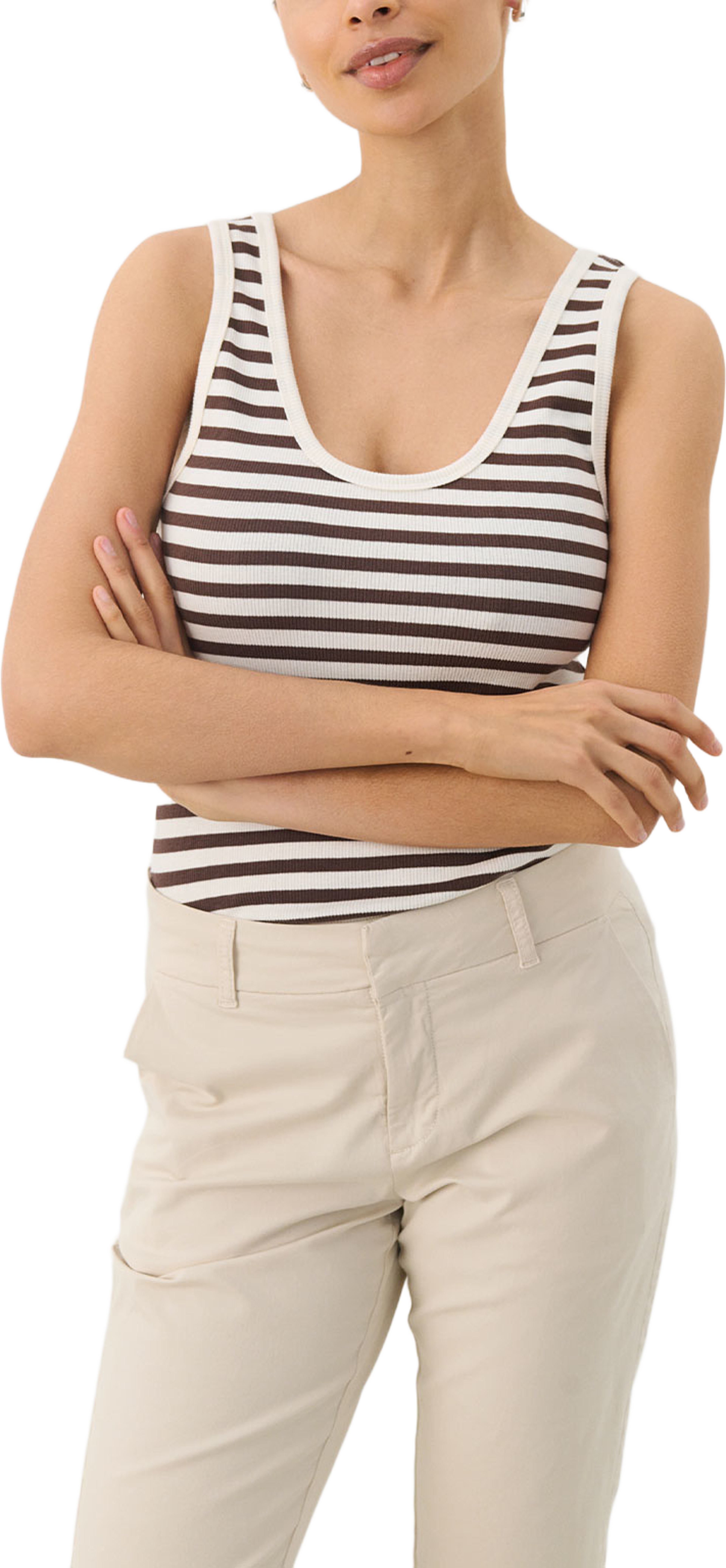 Roselyn PW TO Shirt, från Part Two, i färgen Bracken Stripe. Klicka för att öppna bilden i stort format