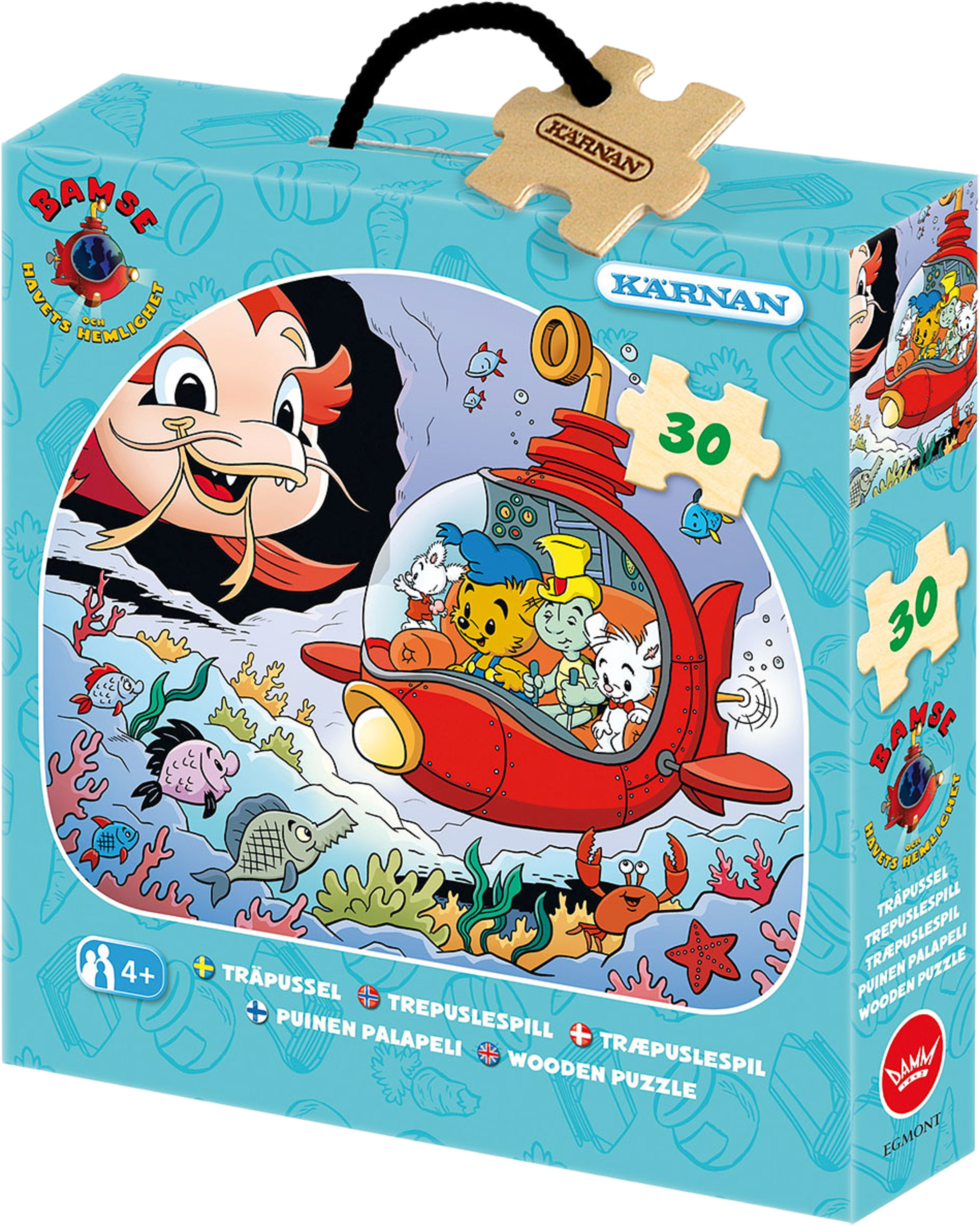 Träpussel med 30 bitar, Bamse och havets hemlighet