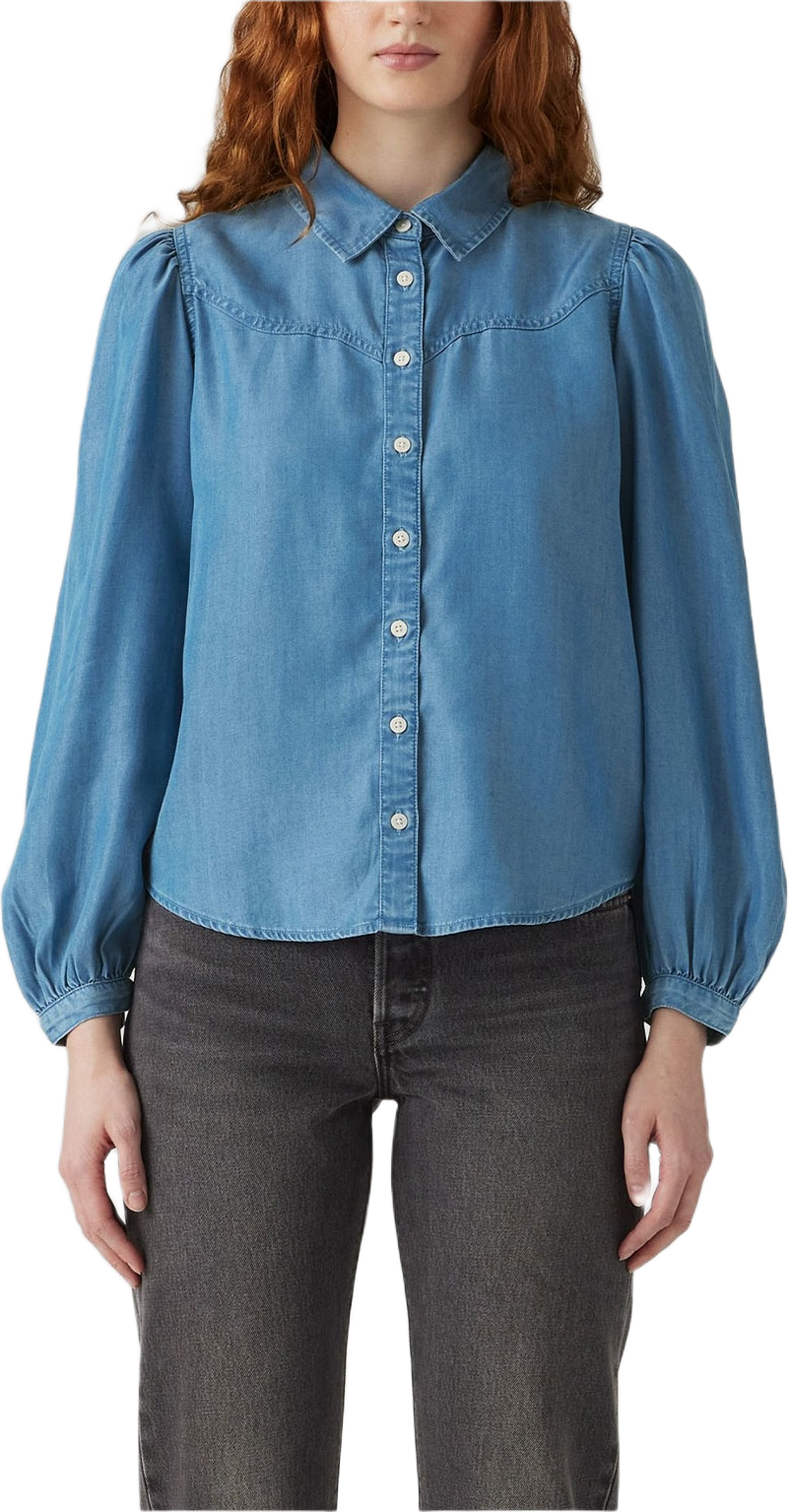 Journey Western Shirt, från Levi's, i färgen Med Indigo - Flat Finish.