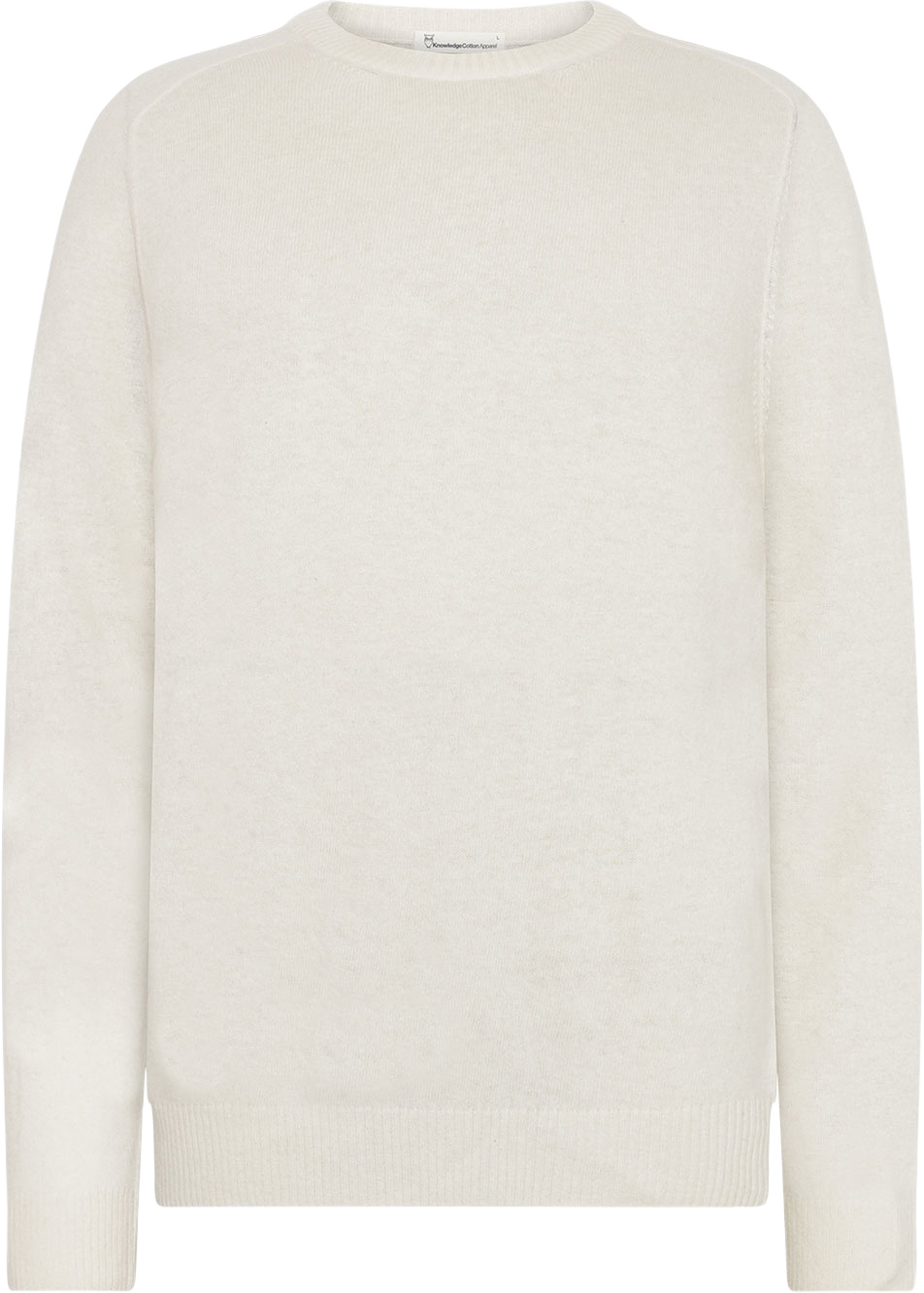 Field O-Neck Knit, från Knowledge Cotton Apparel, i färgen Egret.