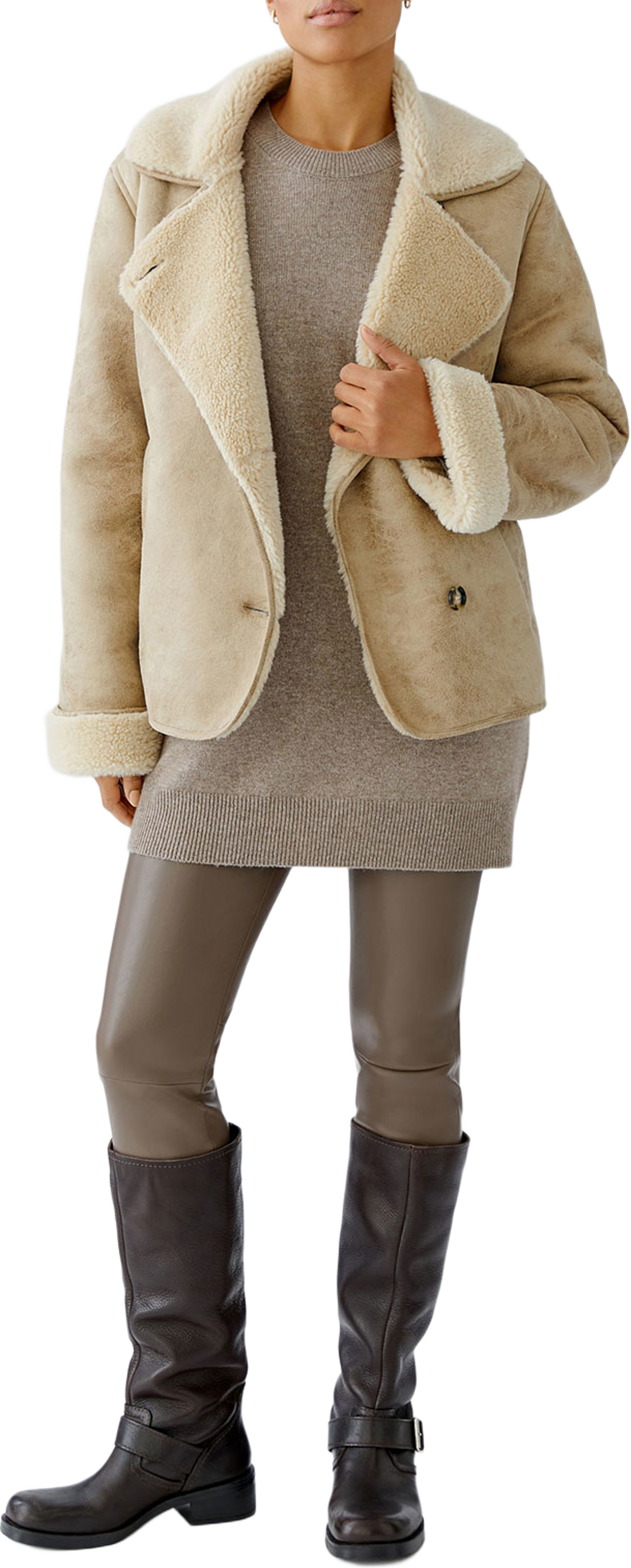 Chasey Leggings, från Oui, i färgen Taupe. Klicka för att öppna bilden i stort format