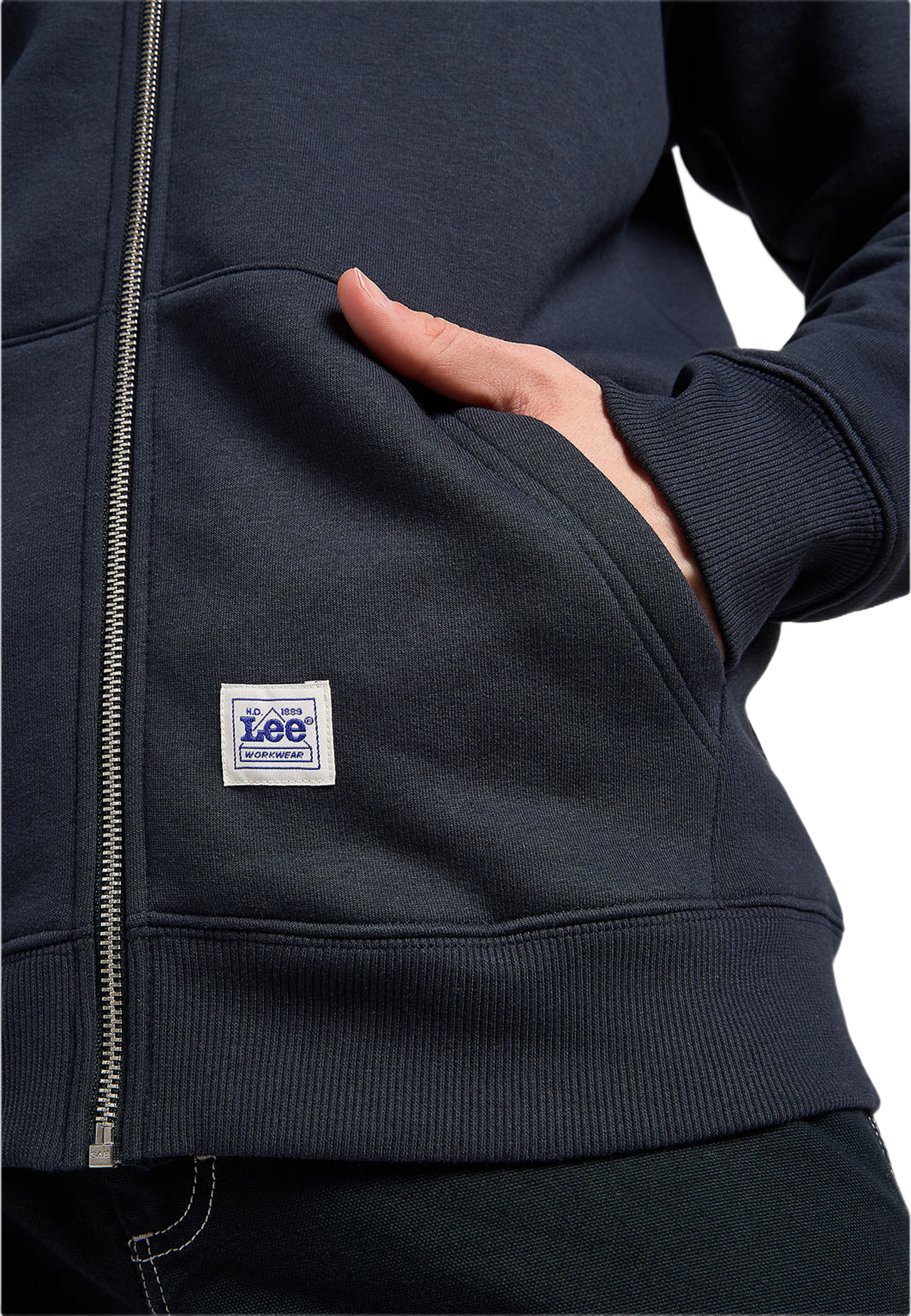 Ww Full Zip Hoodie, från Lee, i färgen Rebel Navy. Klicka för att öppna bilden i stort format