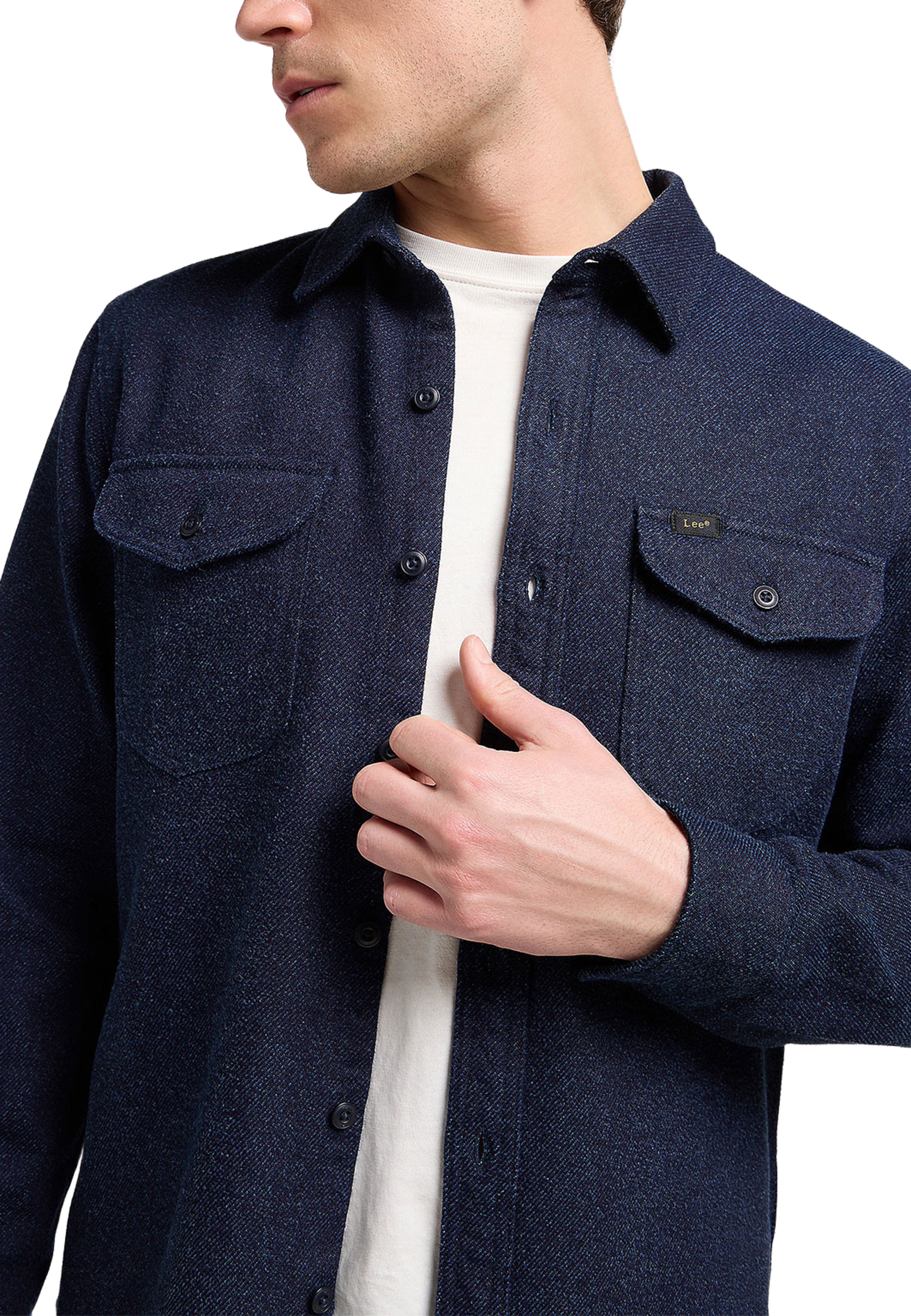 Workwear Shirt, från Lee, i färgen Indigo Jaspe. Klicka för att öppna bilden i stort format