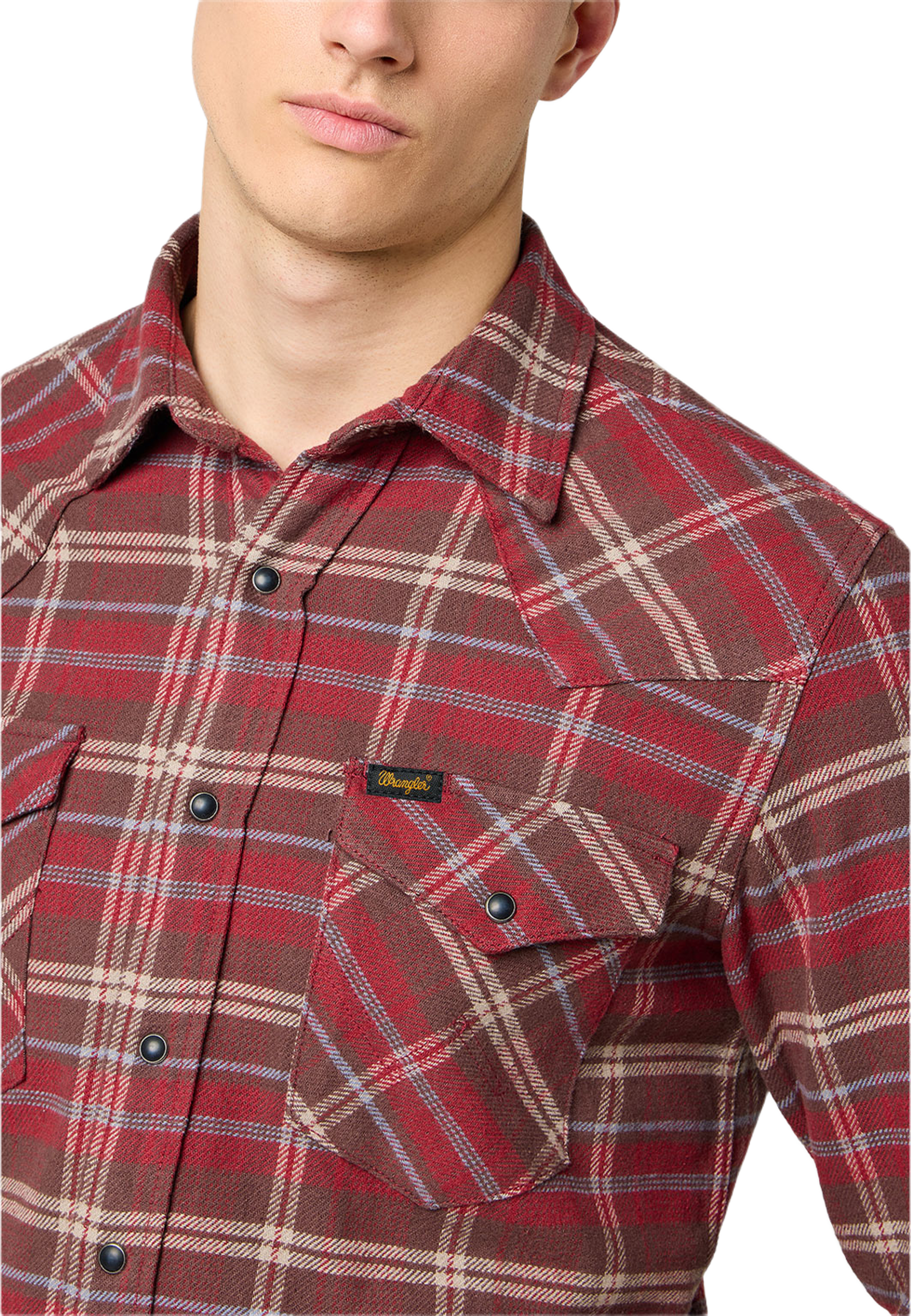 Western Shirt, från Wrangler, i färgen Ruby Wine. Klicka för att öppna bilden i stort format