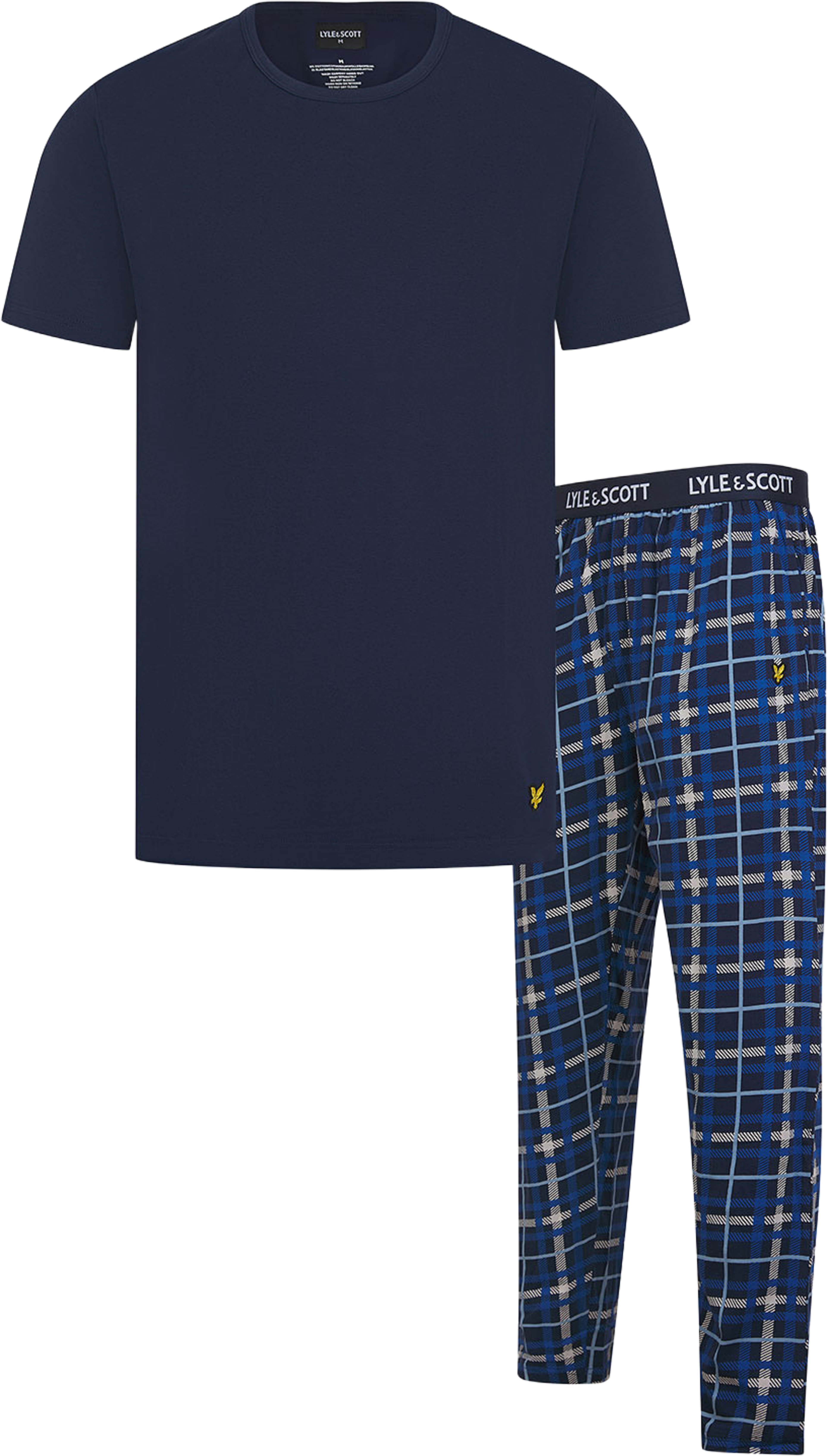 Percival Pyjamas set, från Lyle & Scott, i färgen Peacoat/Peacoat Check. Klicka för att öppna bilden i stort format