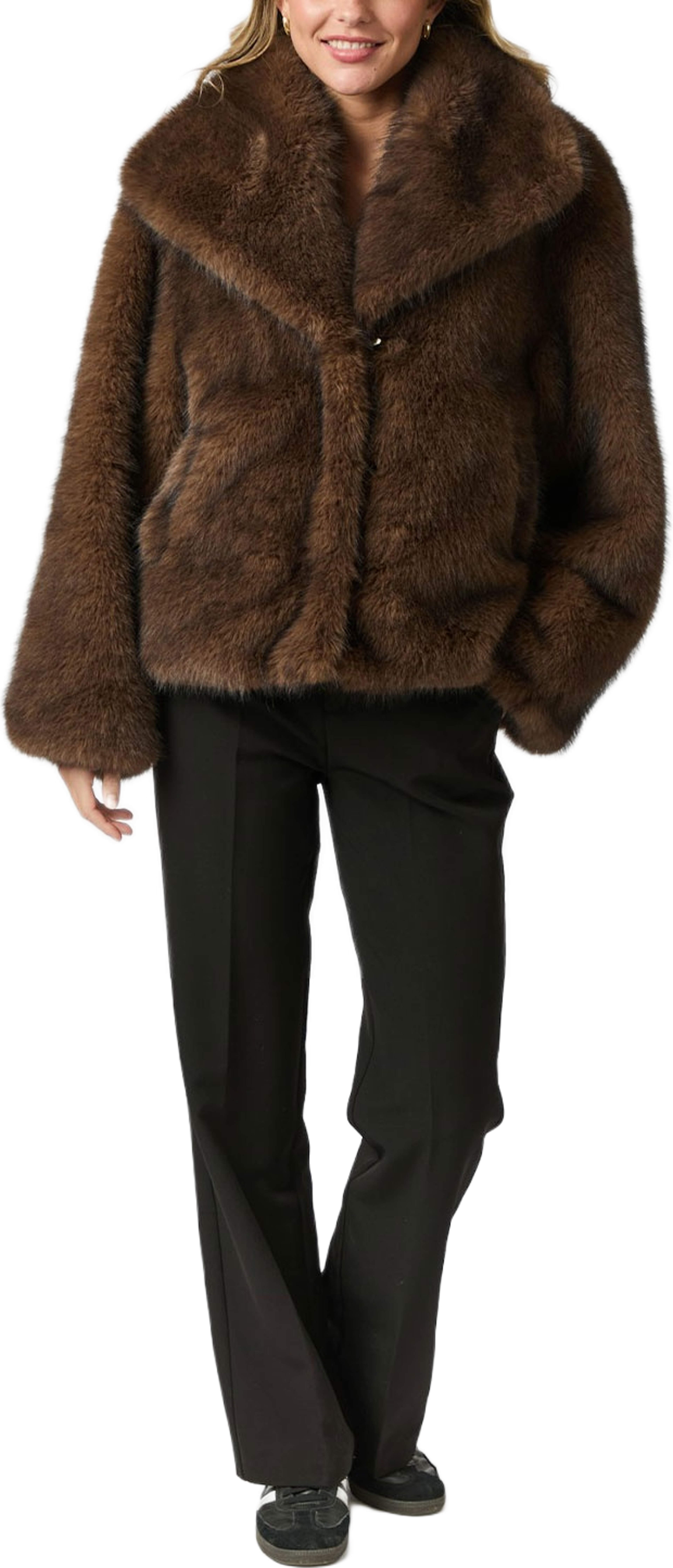 Stephanie Faux Fur Jacket, från Neo Noir, i färgen Brown.