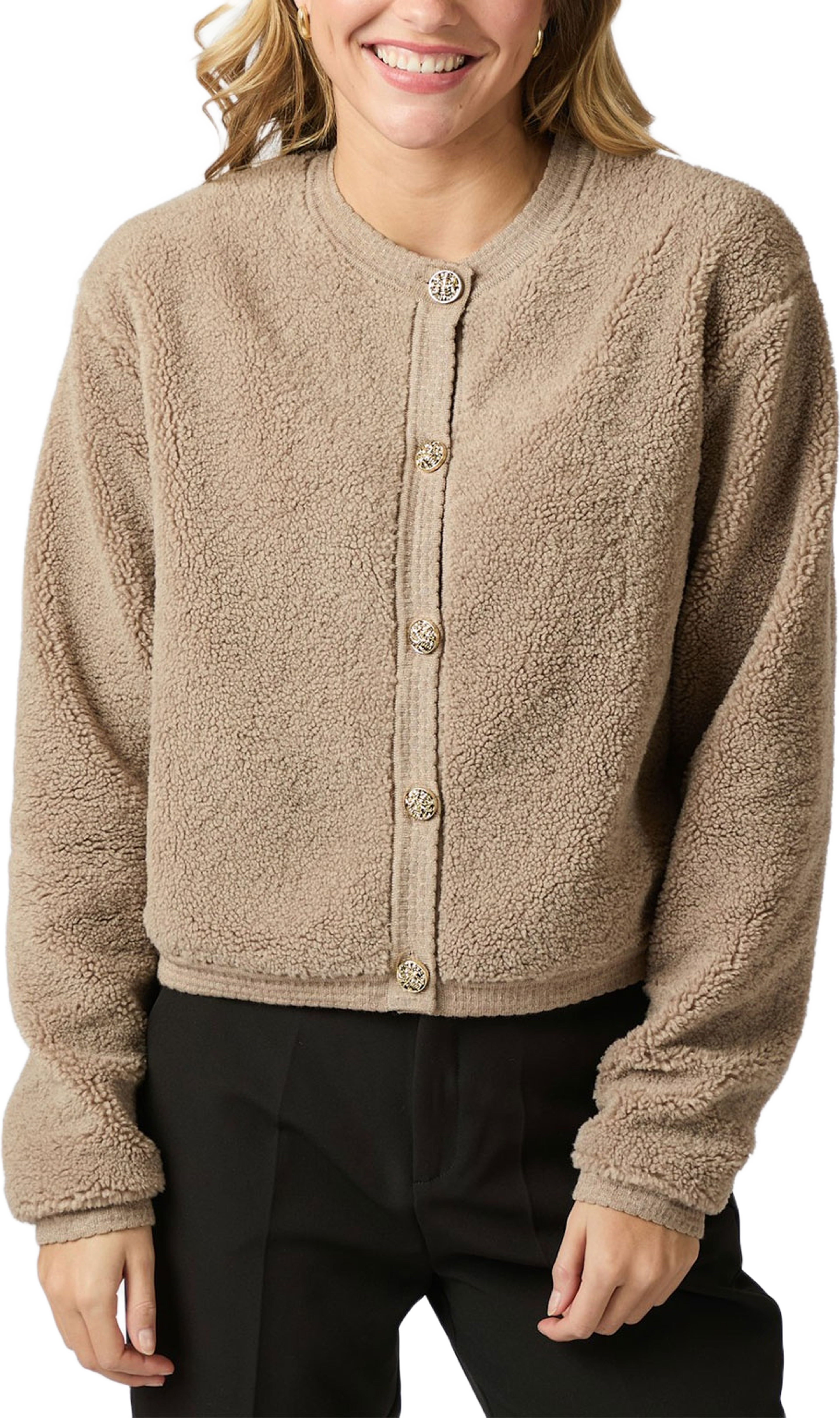 Limo Fluffy Knit Cardigan