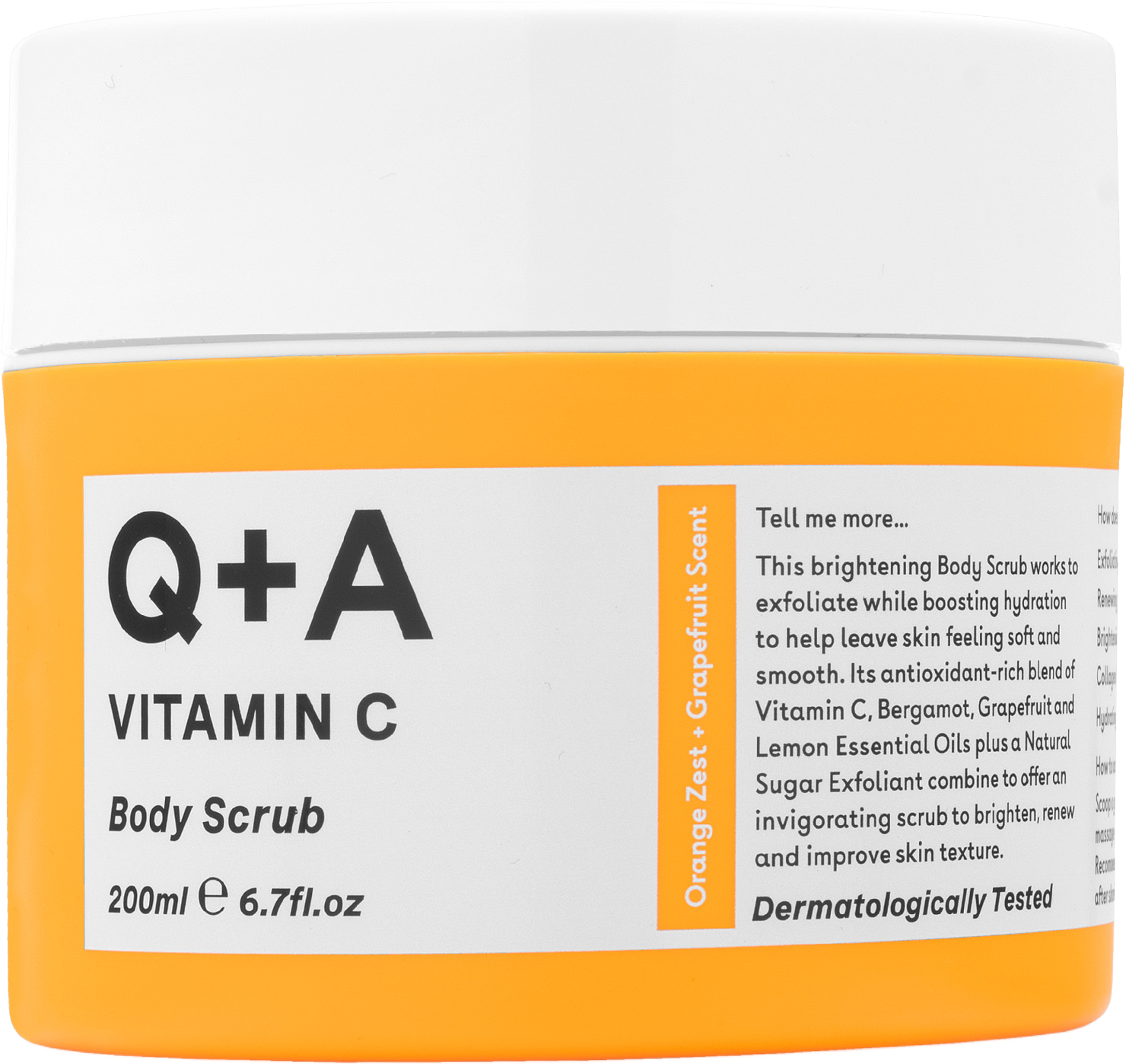 Vitamin C Body Scrub, från Q+A. Klicka för att öppna bilden i stort format