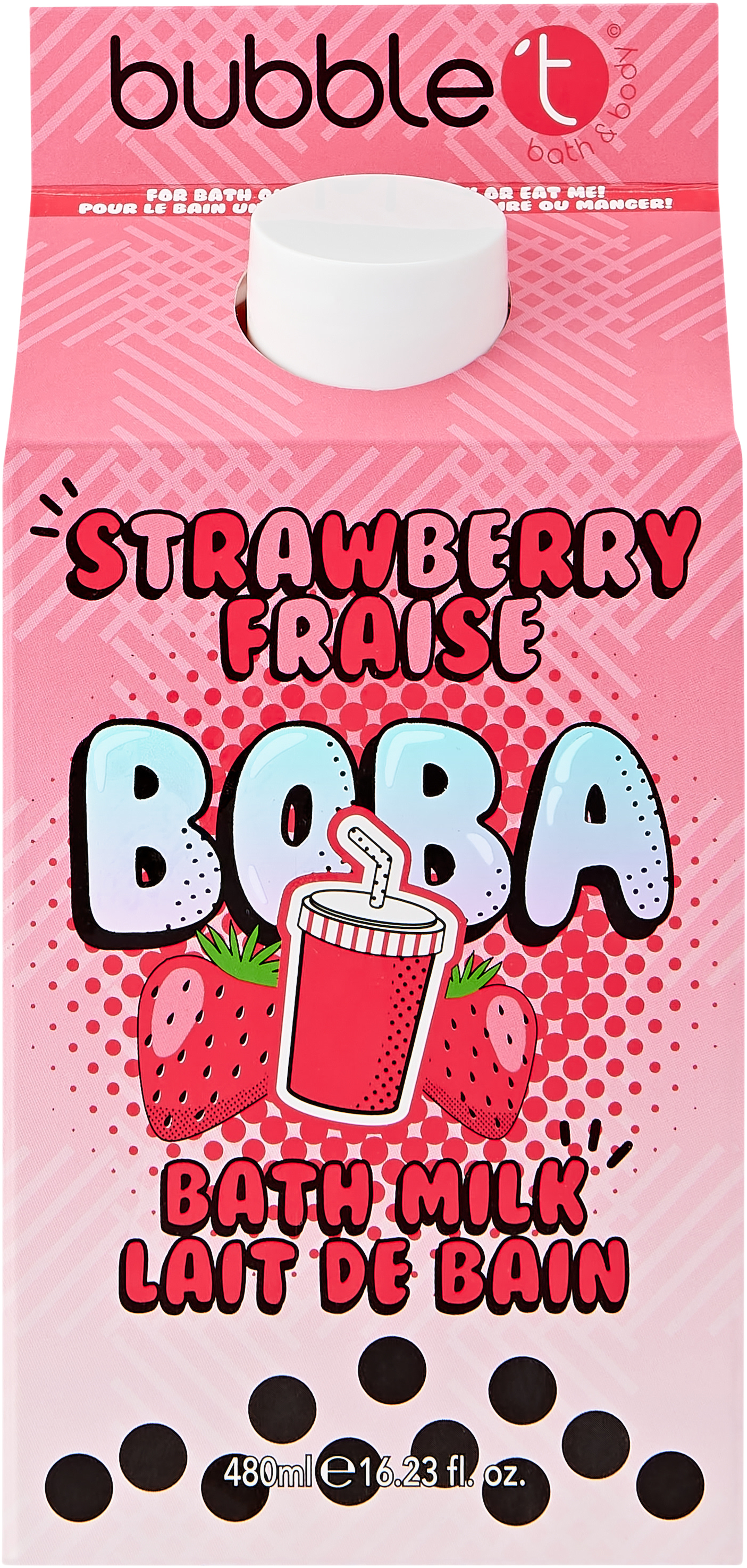 Boba Strawberry Bath Milk, från BubbleT. Klicka för att öppna bilden i stort format