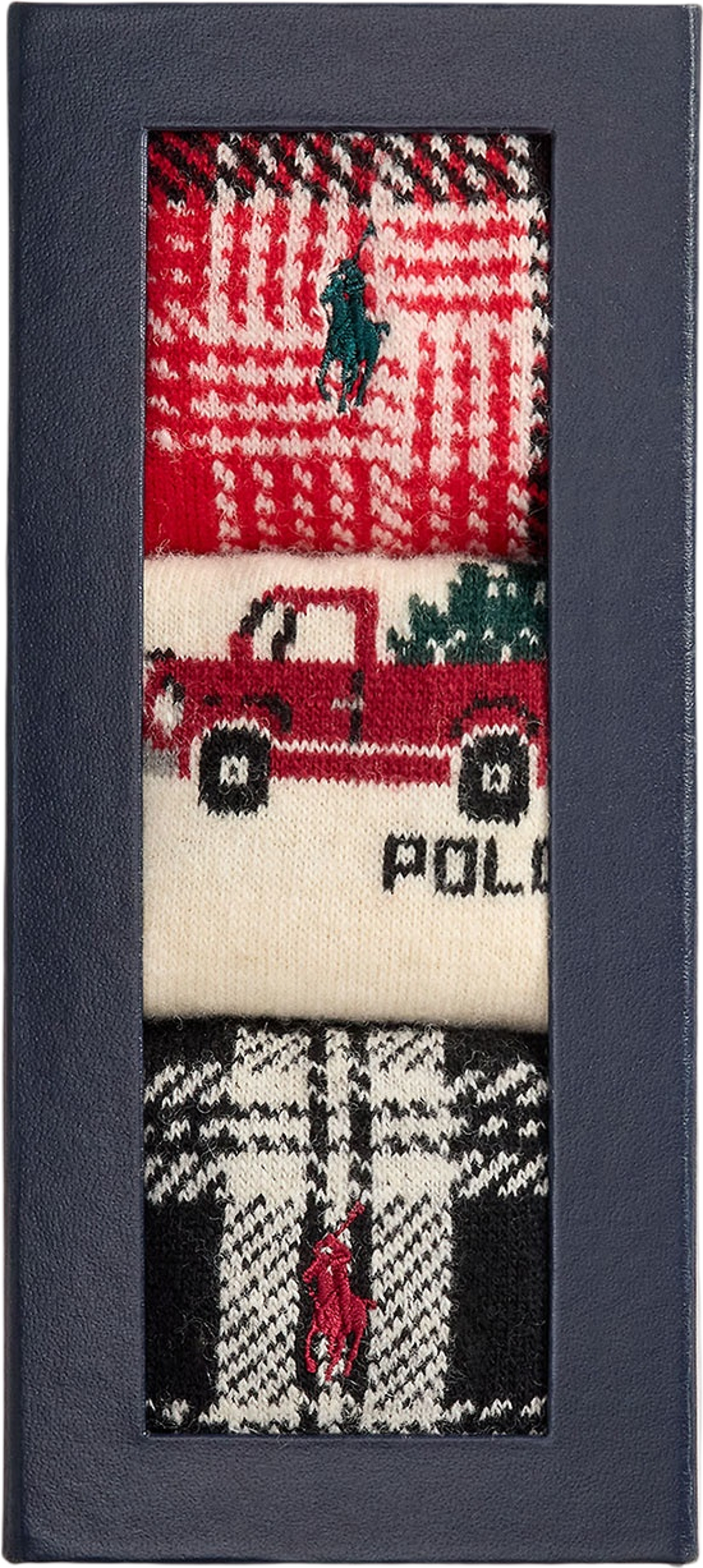 Truck-Intarsia & Plaid 3-Sock Gift Set