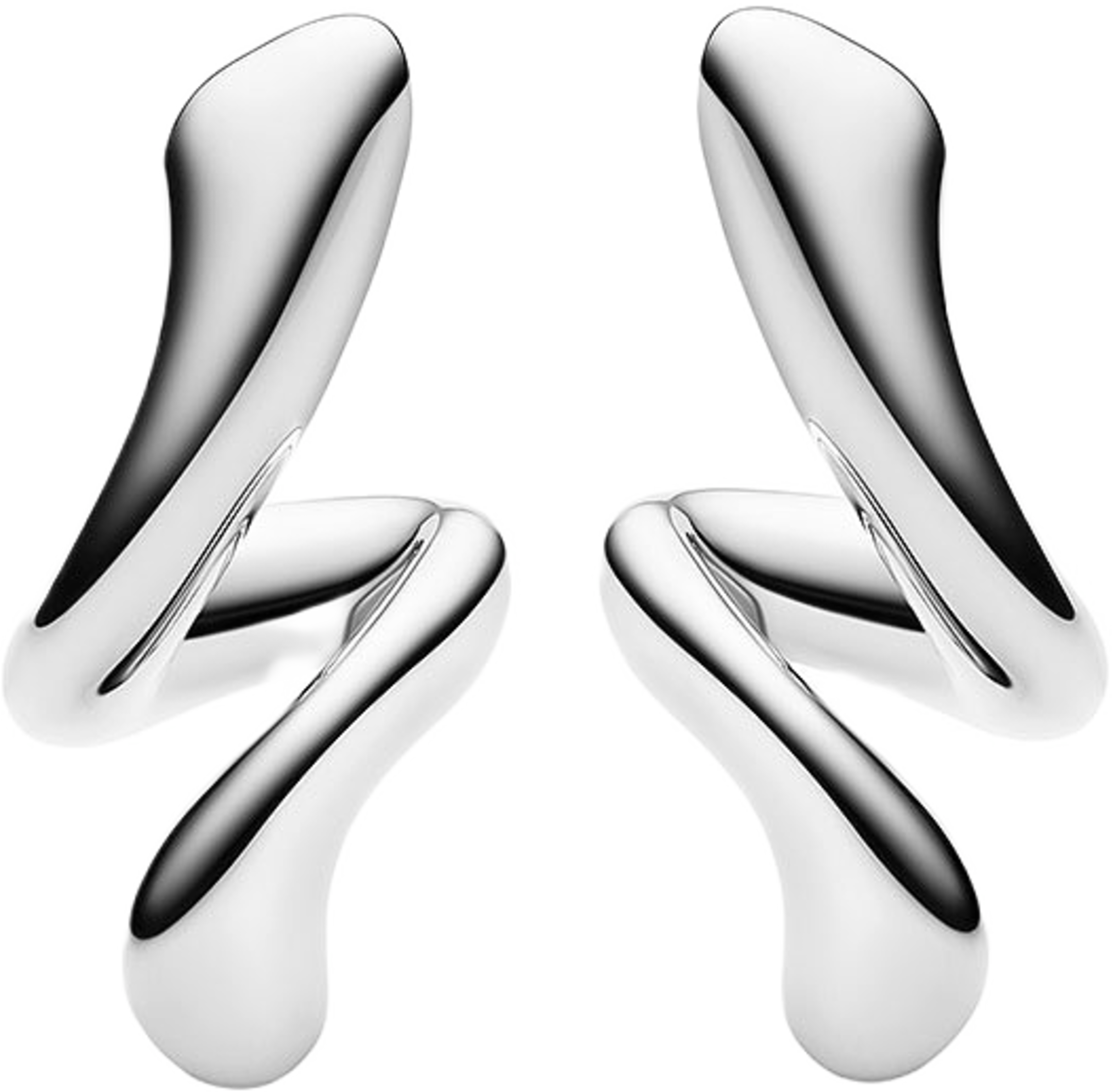 Coil Curl Studs Silver Earrings