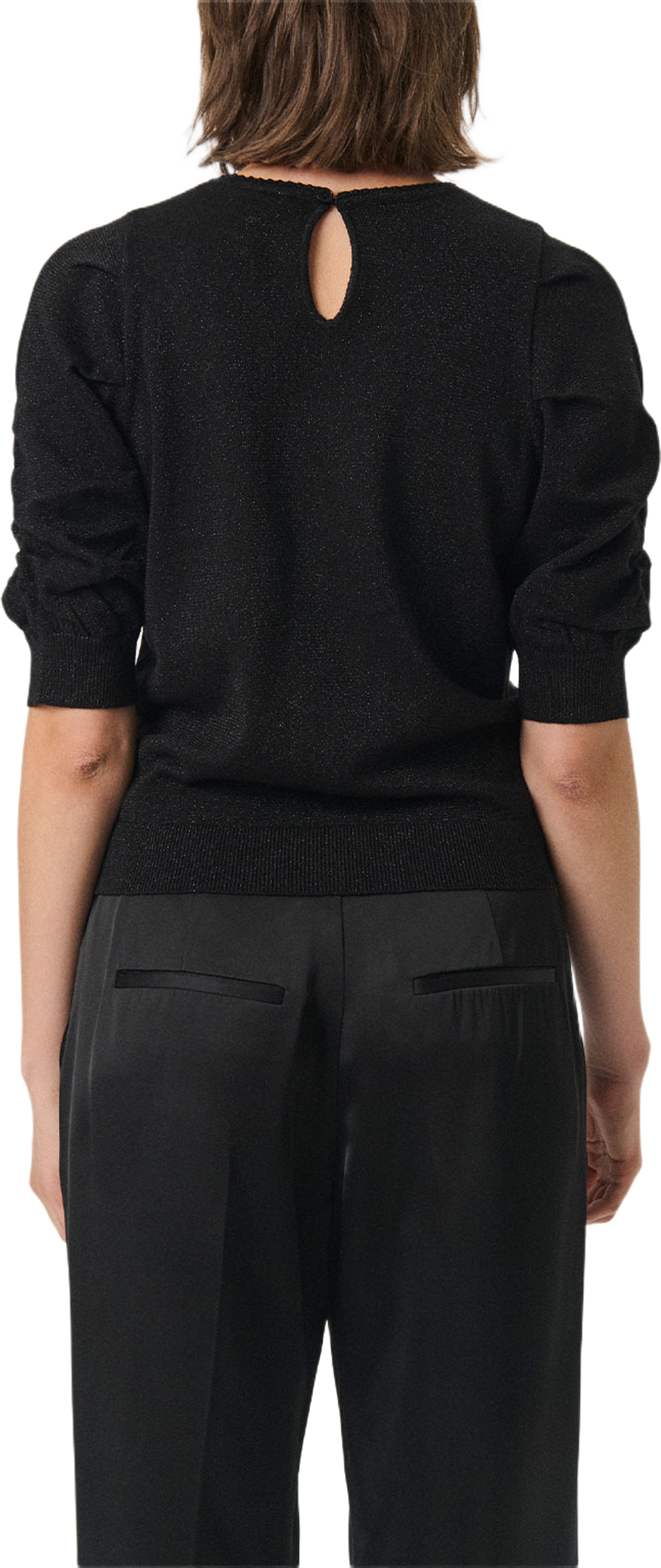 Varaia PW PU Sweater, från Part Two, i färgen Black With Lurex. Klicka för att öppna bilden i stort format