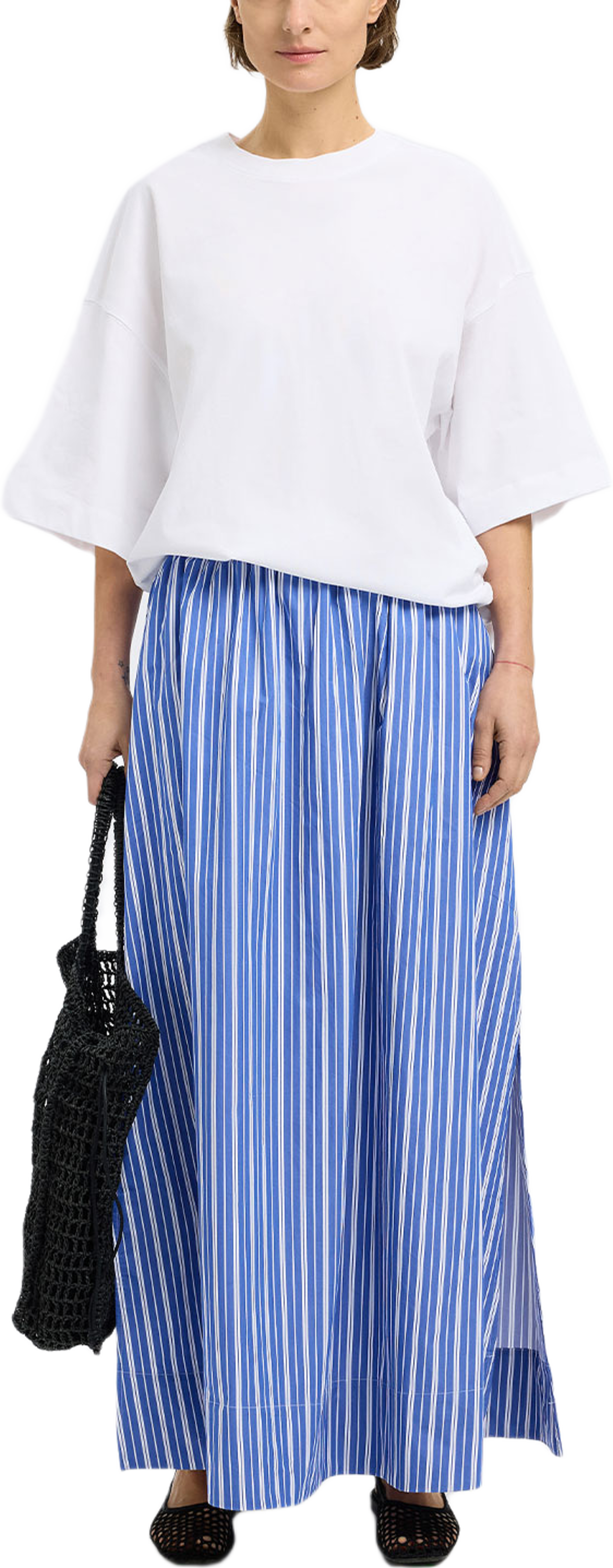 SLFFIA Highwaist Striped Ankle Skirt