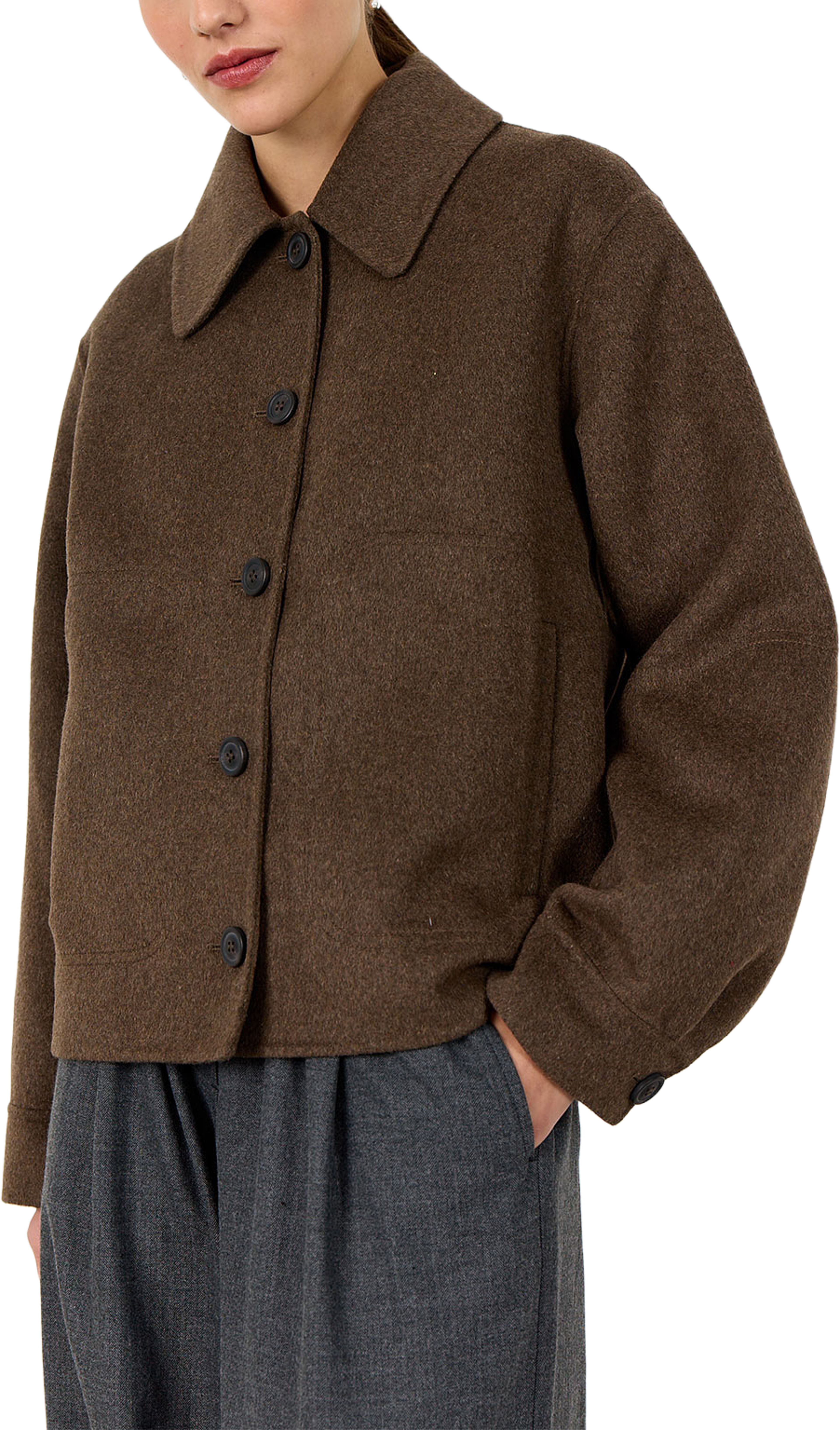 Lr-Owa 25 Jacket, från Leveté Room, i färgen Coffee Melange. Klicka för att öppna bilden i stort format