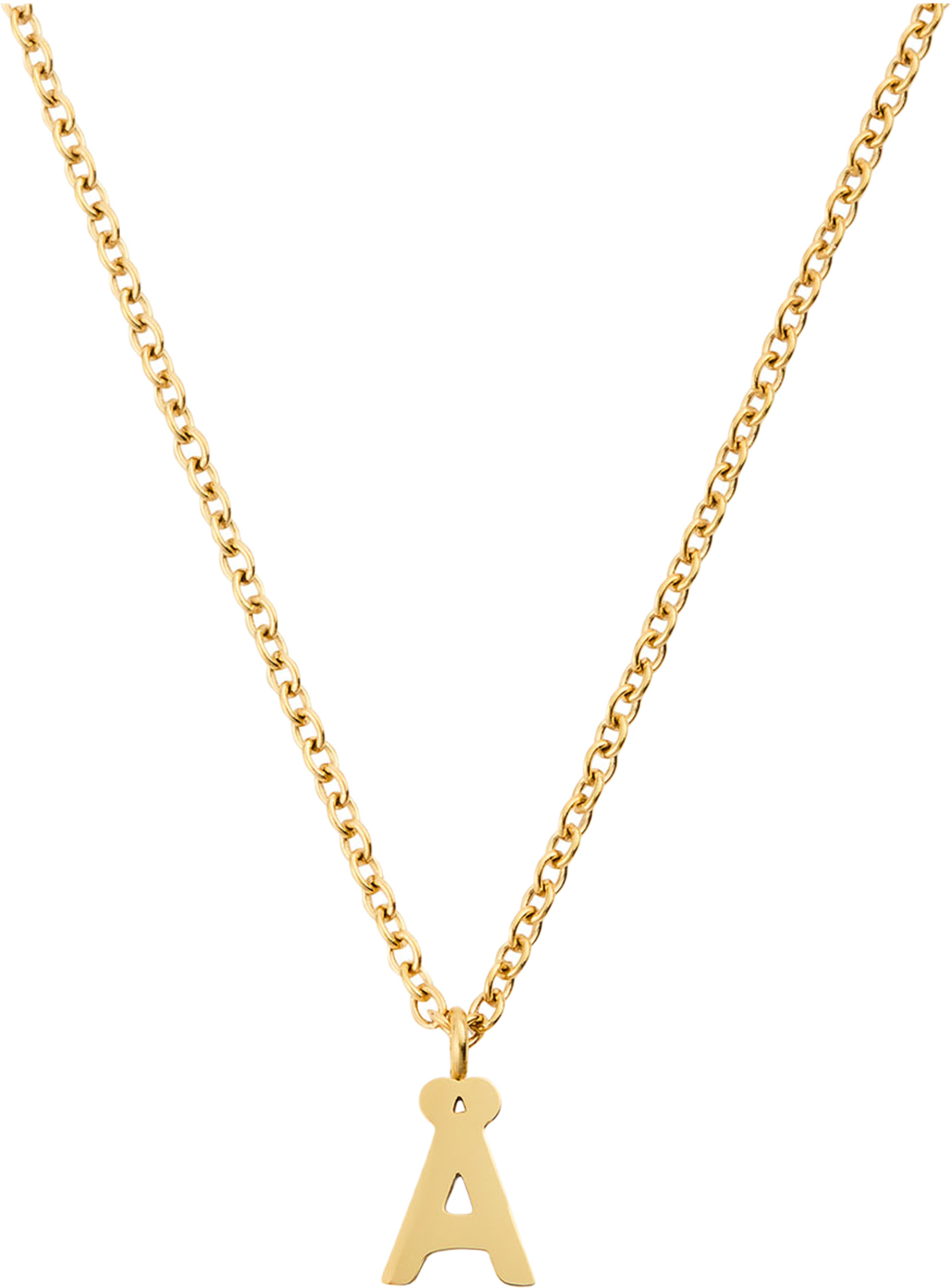 Petite Plain Letter Ä Gold Necklace, från Mockberg, i färgen Gold. Klicka för att öppna bilden i stort format