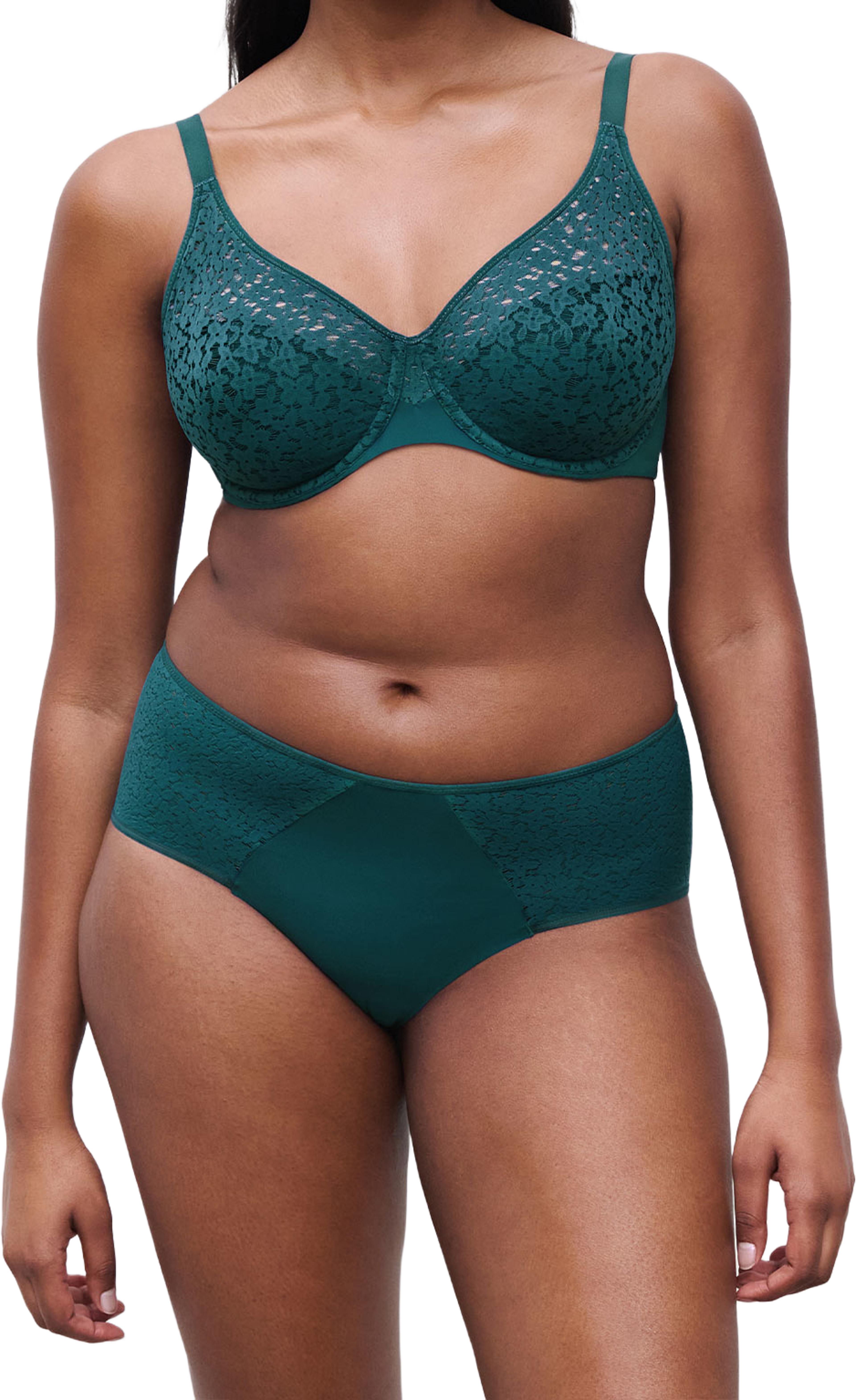 Norah Covering Molded Bra, från Chantelle, i färgen Oriental Green. Klicka för att öppna bilden i stort format