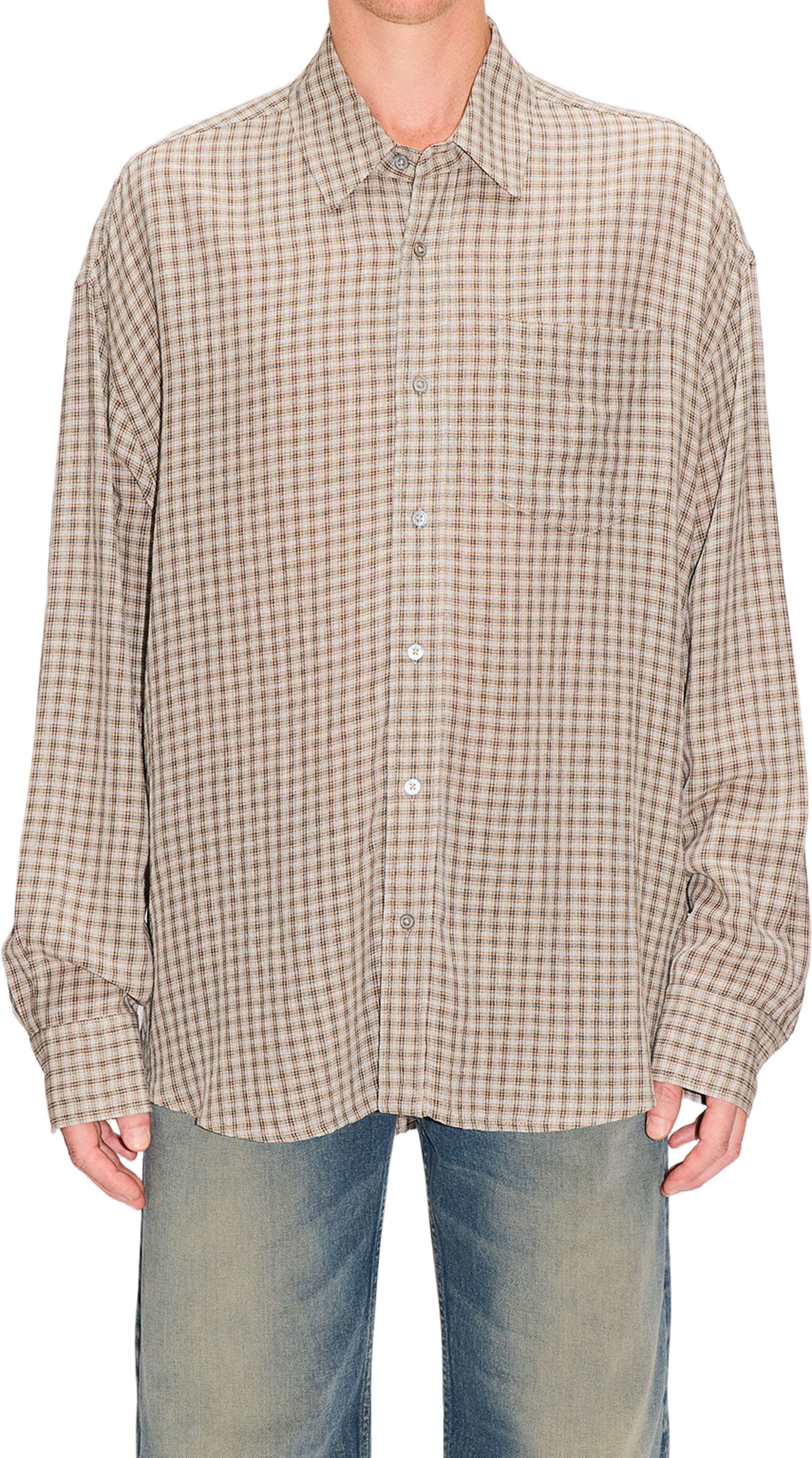 Room shirt Soft Grey Check, från Hope, i färgen Soft Grey Check. Klicka för att öppna bilden i stort format