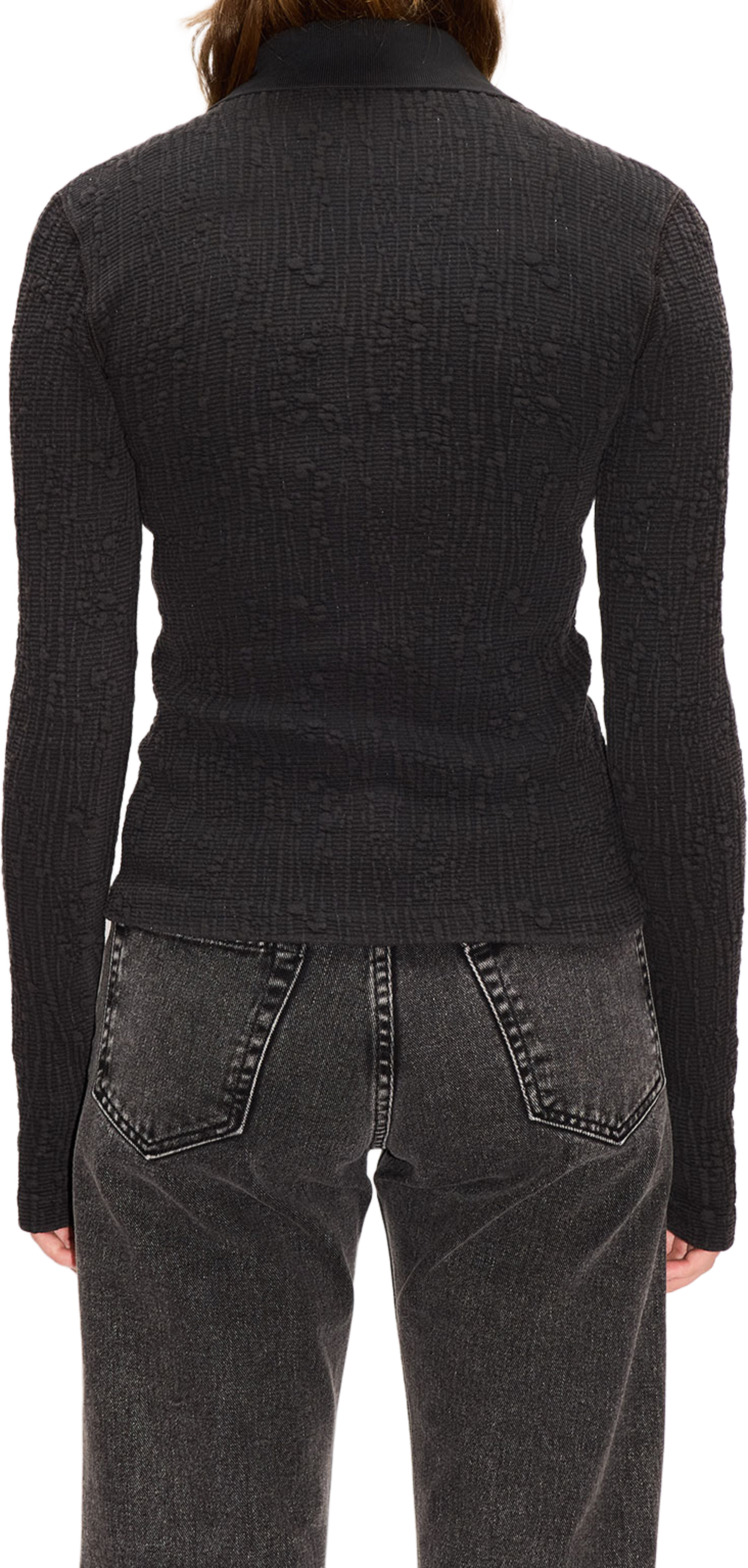 Lyra zip cardigan Faded Black Interlock, från Hope, i färgen Faded Black Interlock. Klicka för att öppna bilden i stort format