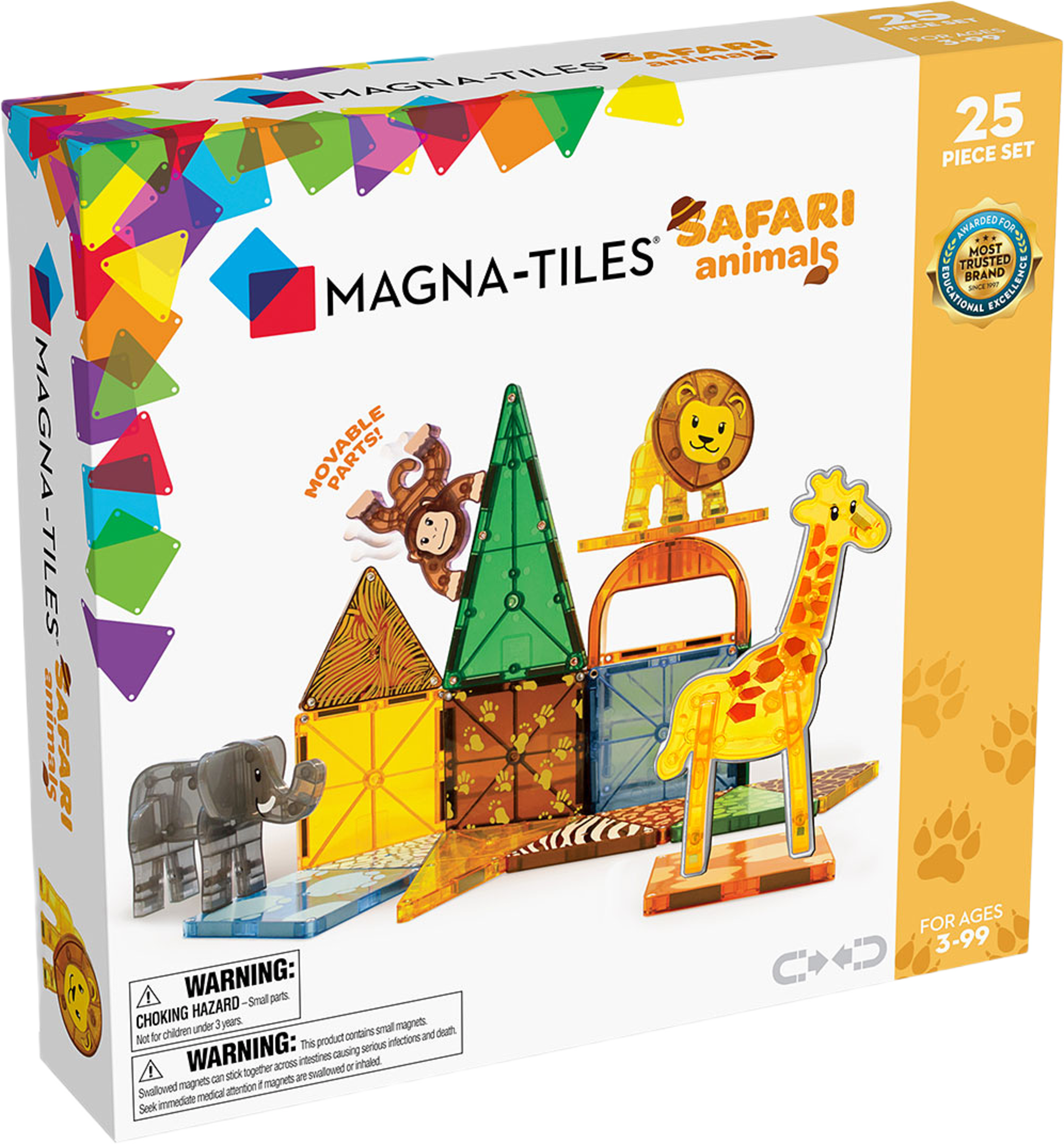 MAGNA-TILES® sats med safaridjur i 25 delar