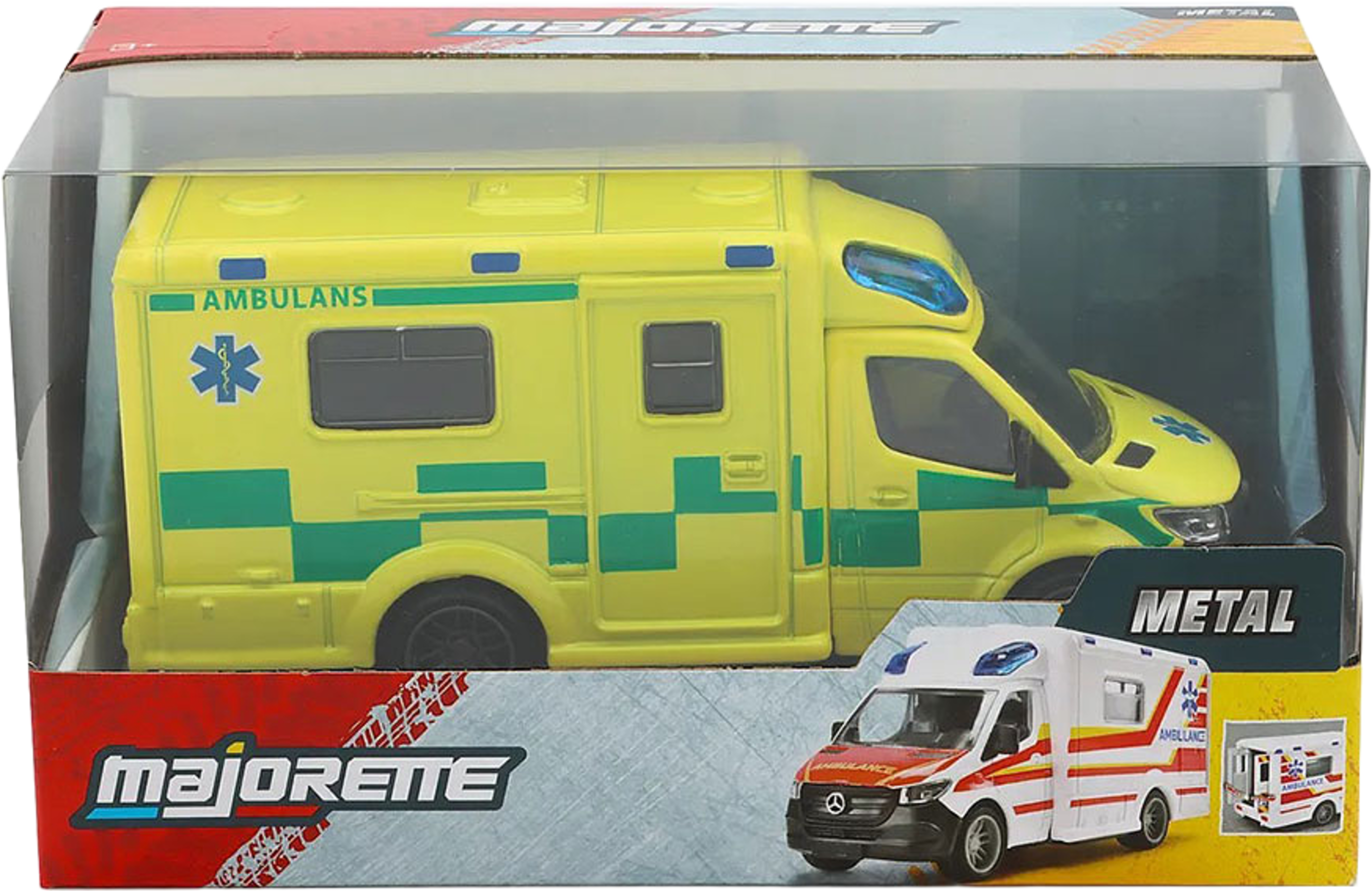 Mercedes-Benz Sprinter Svensk Ambulans, från MAJORETTE, i färgen Multicolore. Klicka för att öppna bilden i stort format