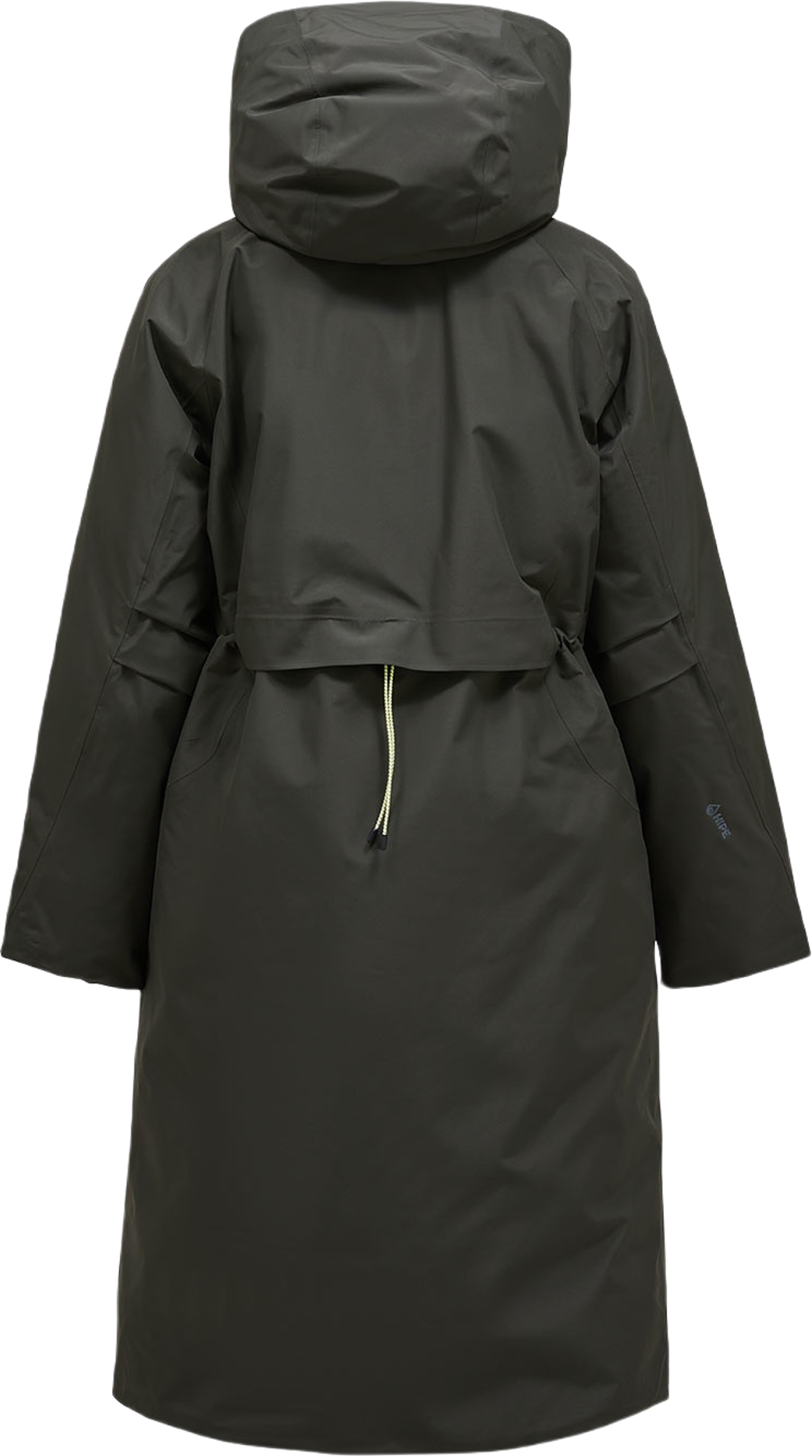 W Treeline Down Coat, från Peak Performance, i färgen Olive Extreme.