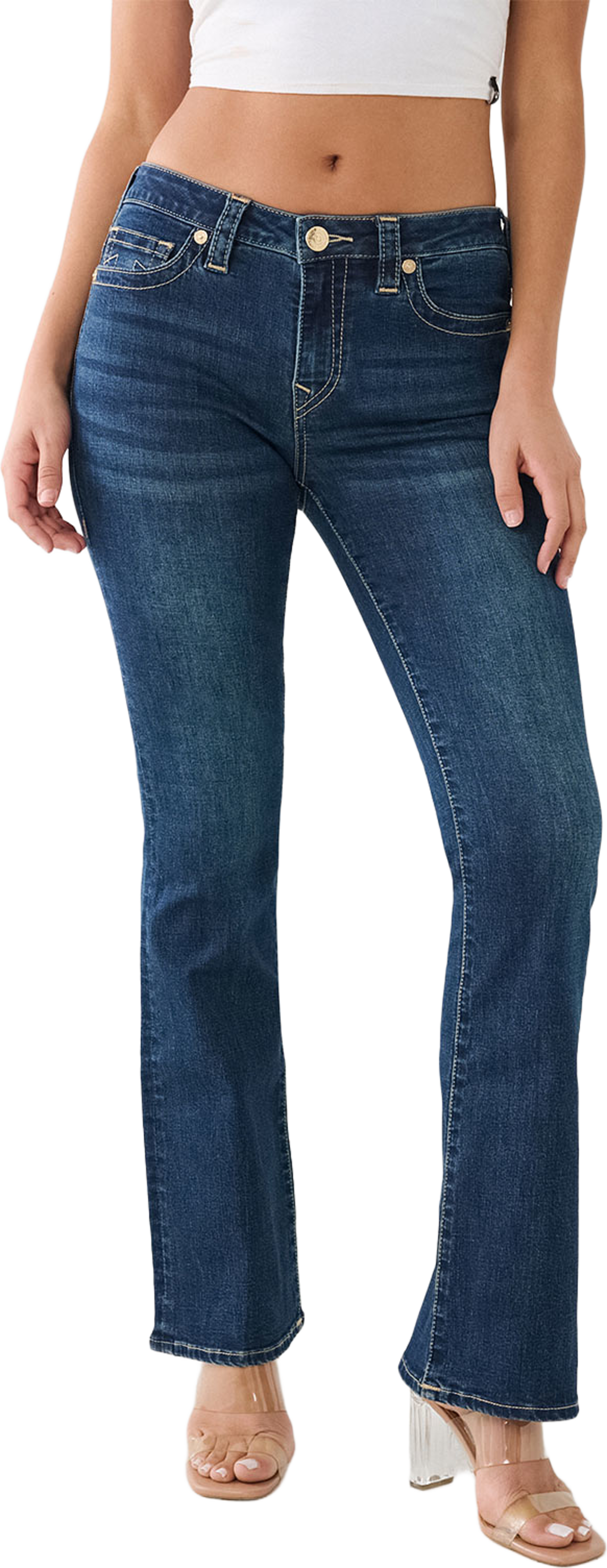 Becca Mr Sn Bootcut Jeans, från True Religion, i färgen Dark High Road Wash. Klicka för att öppna bilden i stort format