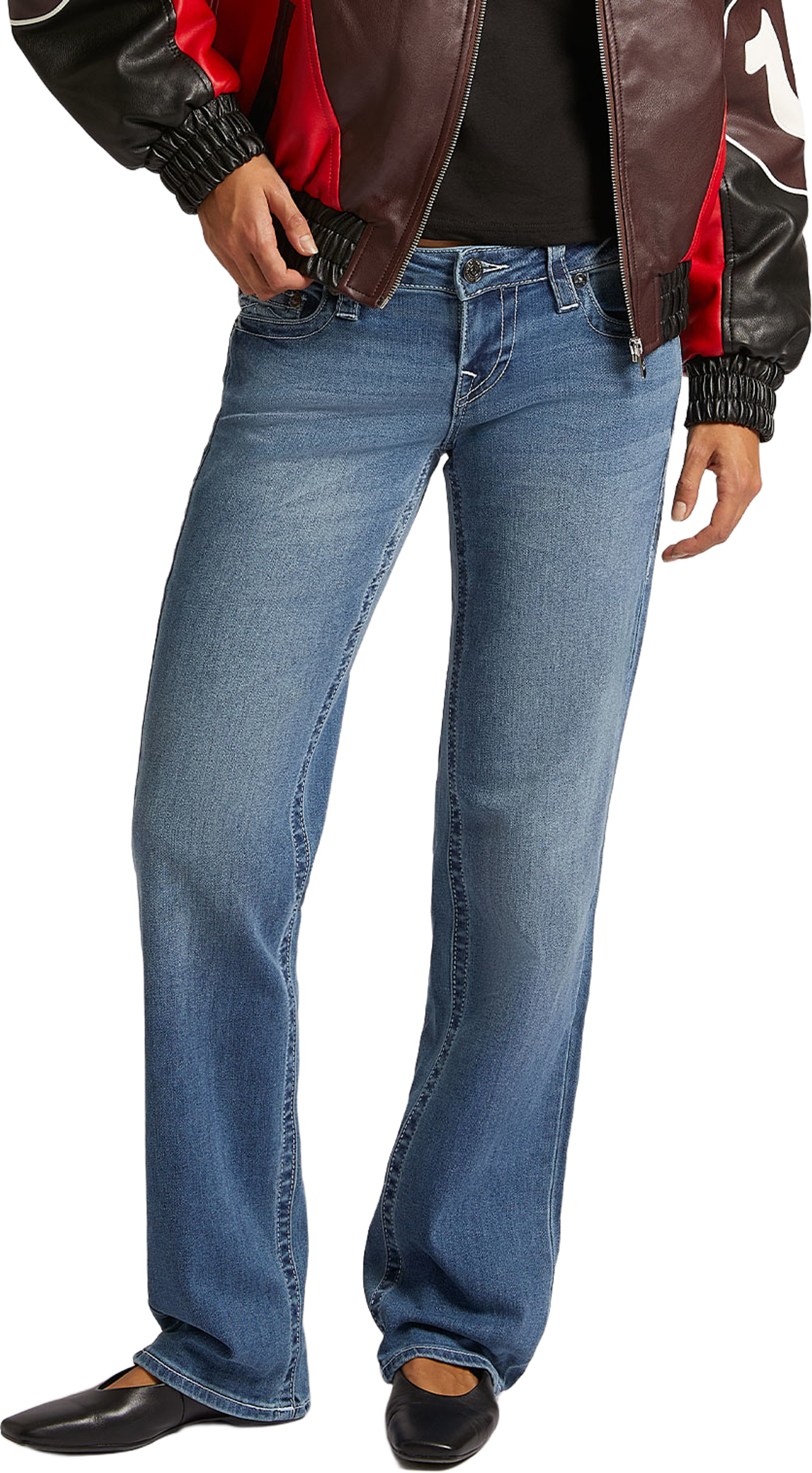 Sarah Low Rise Straight Jeans, från True Religion, i färgen Medium Wash. Klicka för att öppna bilden i stort format
