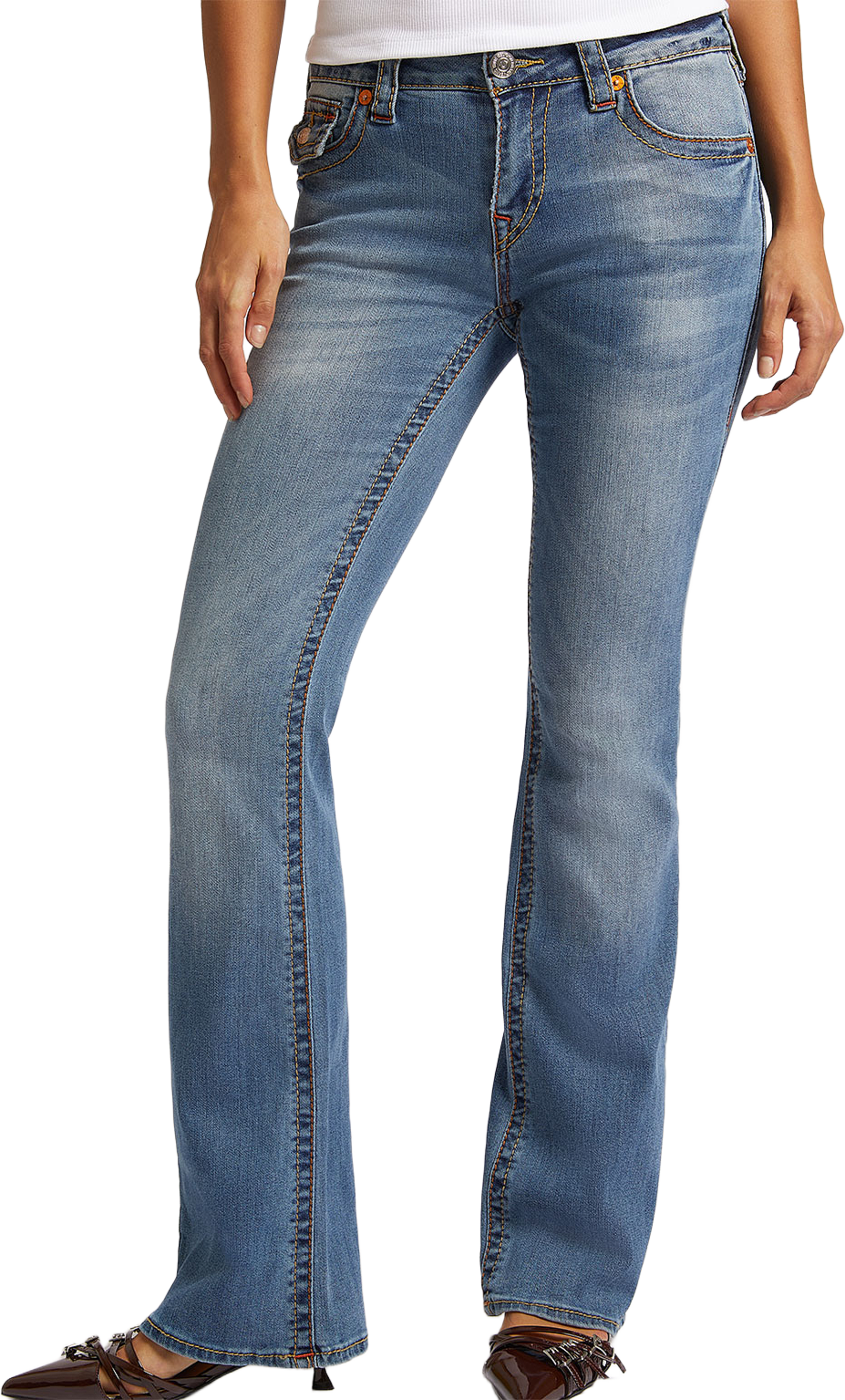 Rainbow Pkt Becca Mr Bootcut Big T Jeans, från True Religion, i färgen Itonda. Klicka för att öppna bilden i stort format