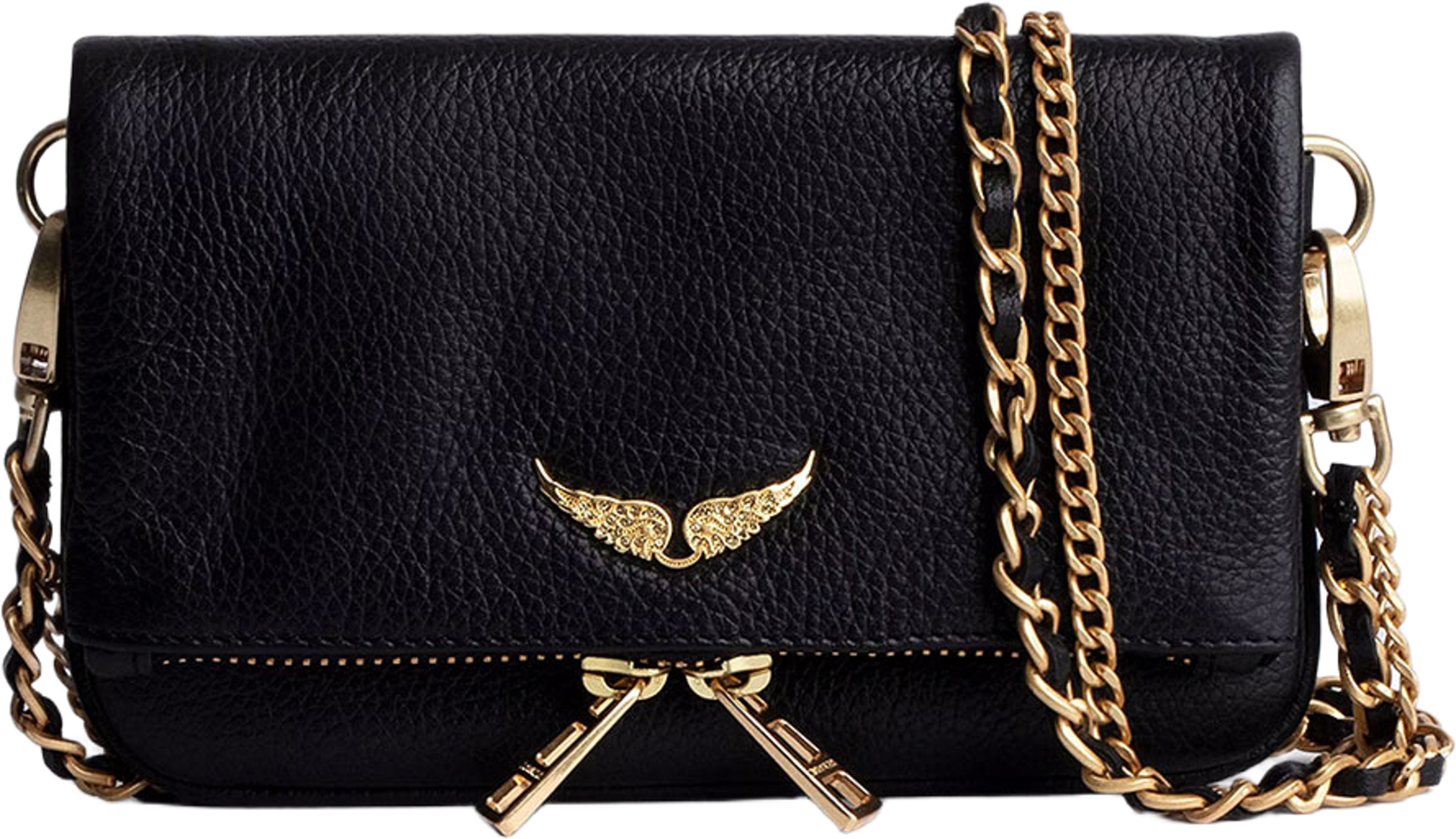 ROCK NANO GRAINED LEATHER, från Zadig & Voltaire, i färgen Black Gold. Klicka för att öppna bilden i stort format
