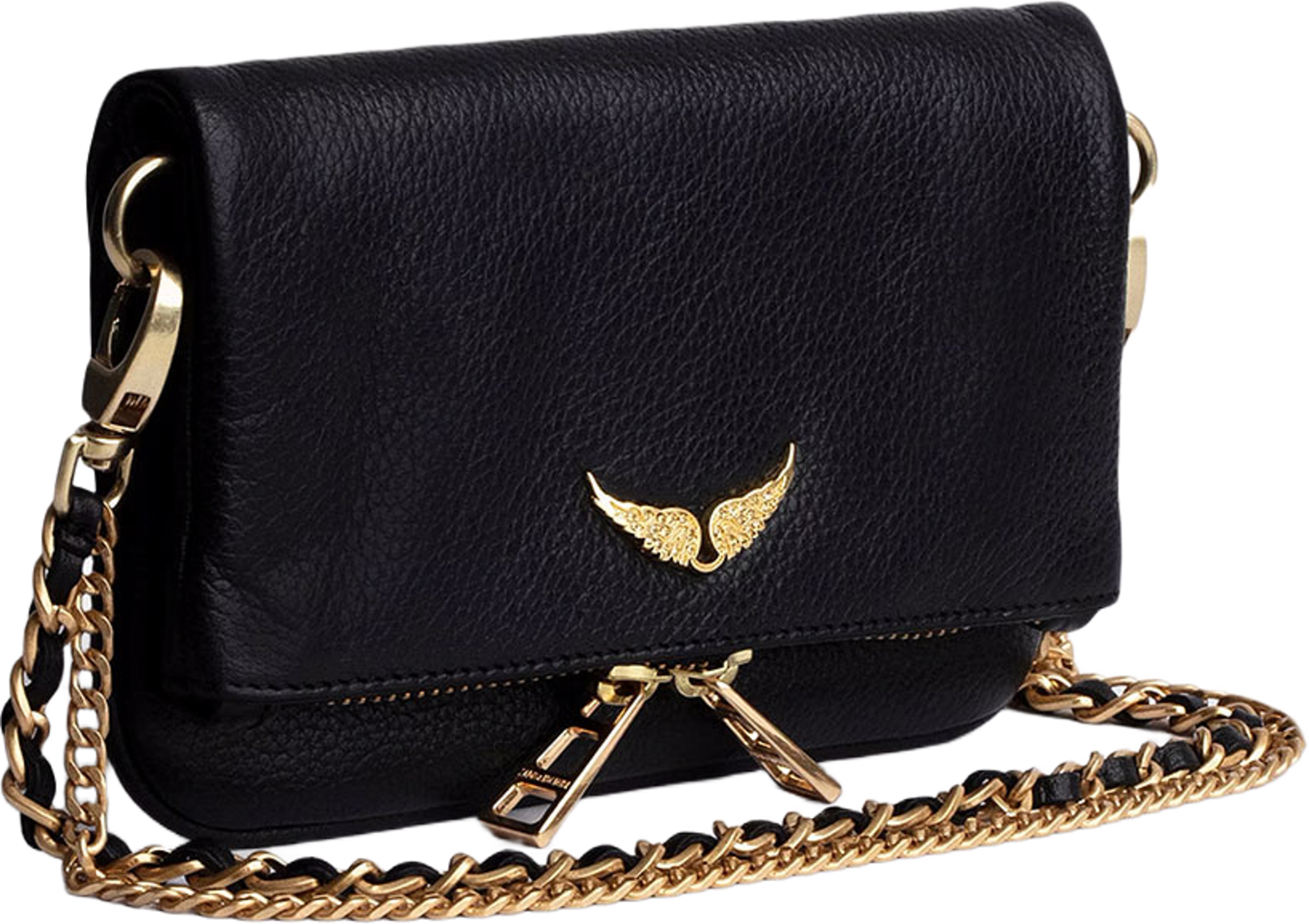 ROCK NANO GRAINED LEATHER, från Zadig & Voltaire, i färgen Black Gold. Klicka för att öppna bilden i stort format
