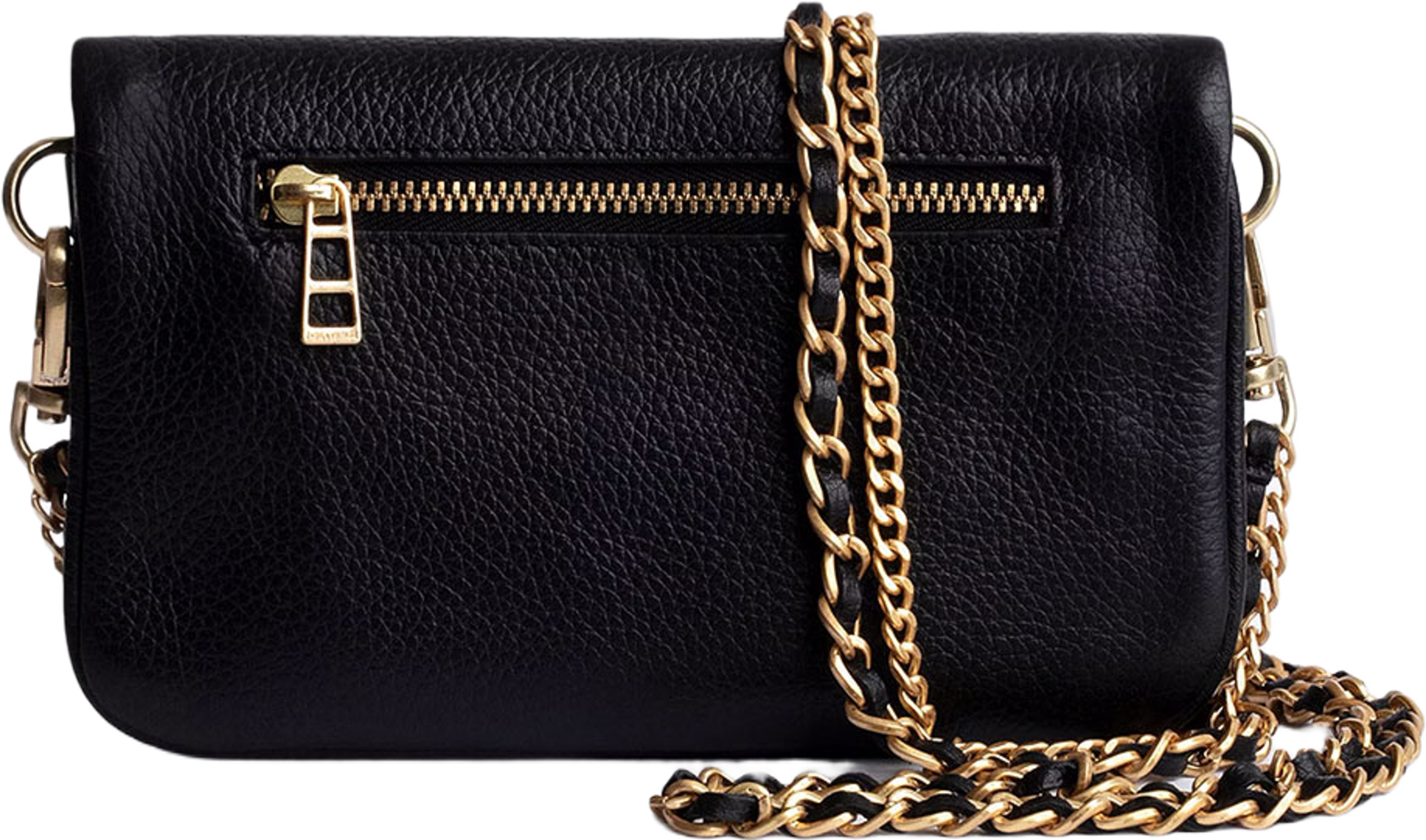ROCK NANO GRAINED LEATHER, från Zadig & Voltaire, i färgen Black Gold. Klicka för att öppna bilden i stort format