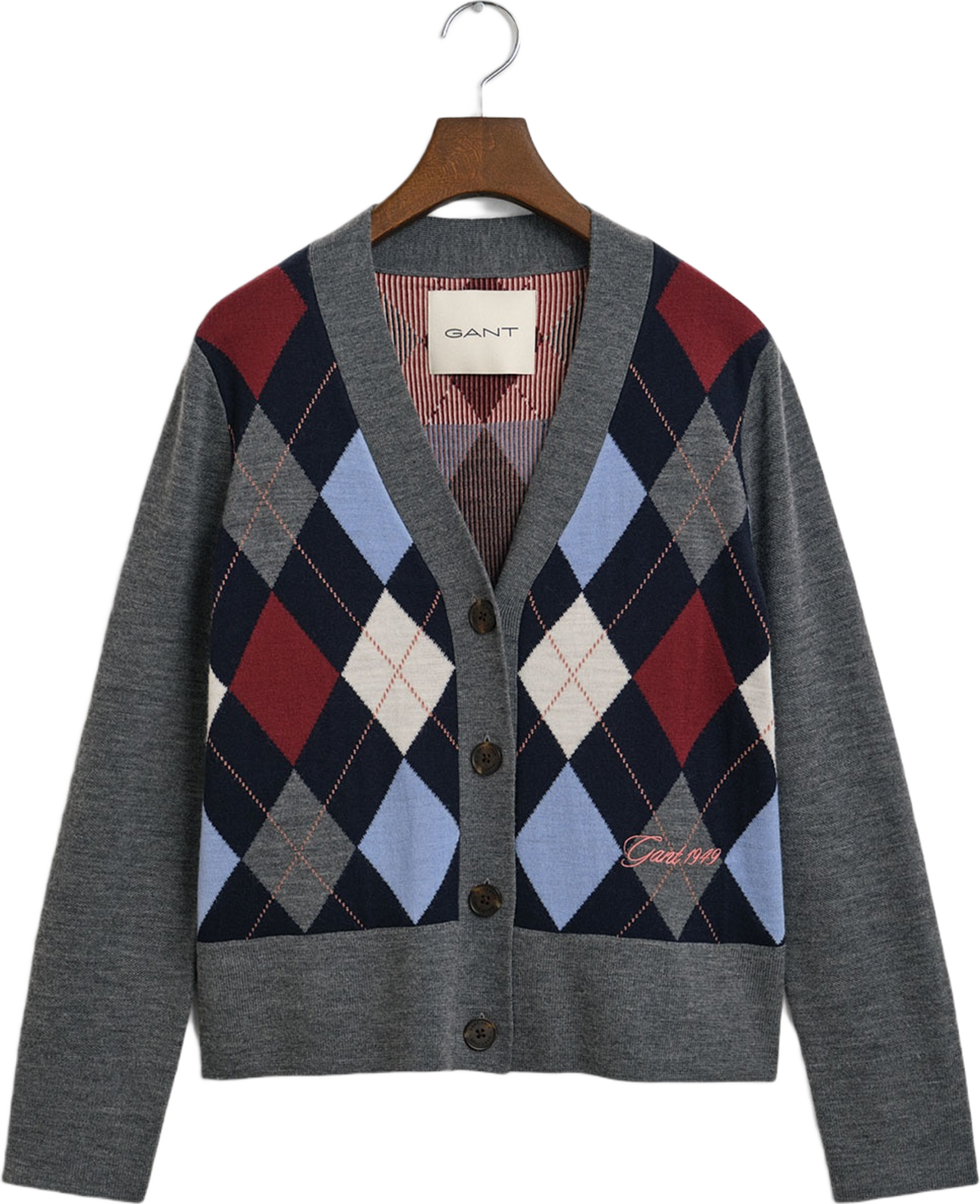 Argyle V-Neck Cardigan