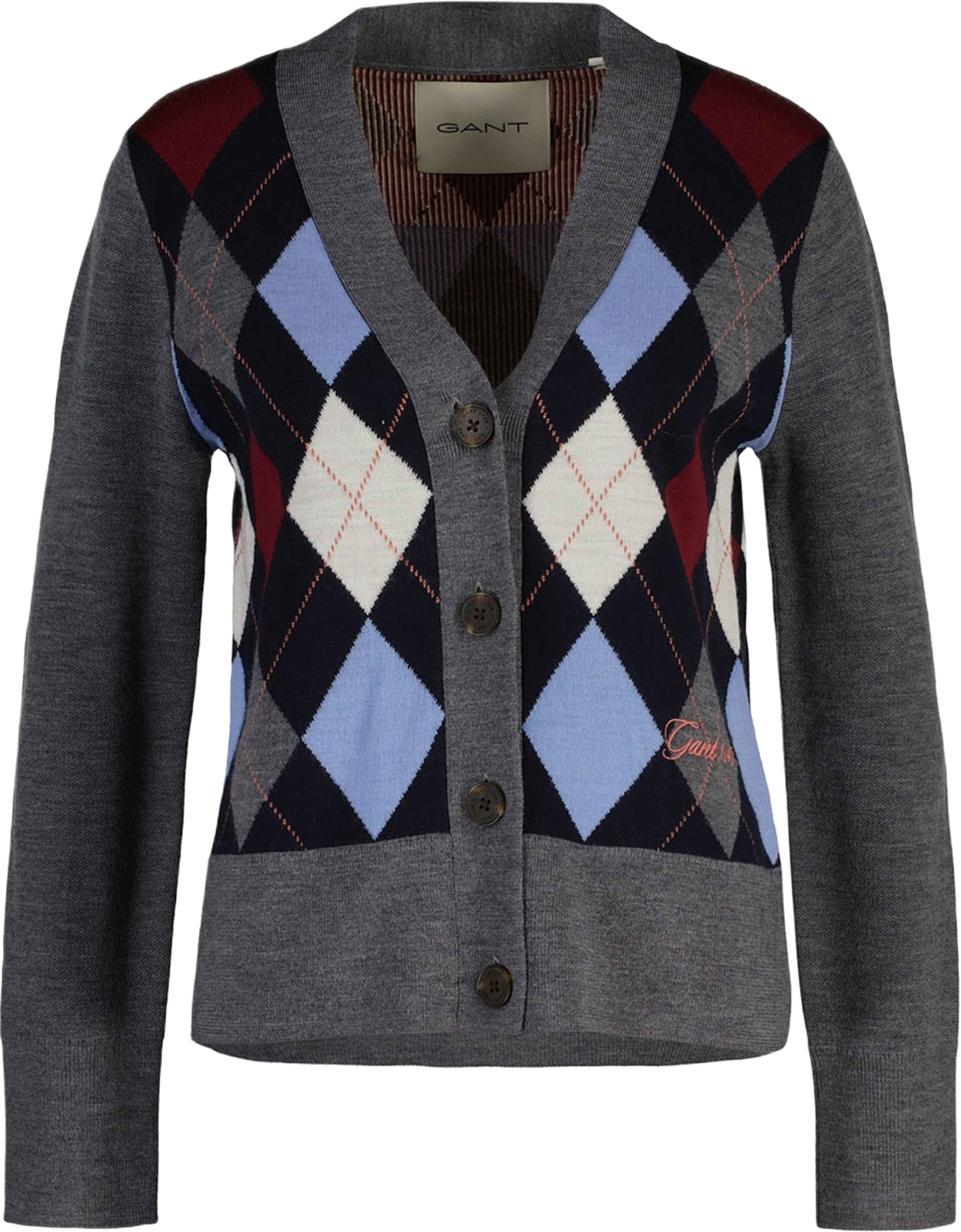 Argyle V-Neck Cardigan
